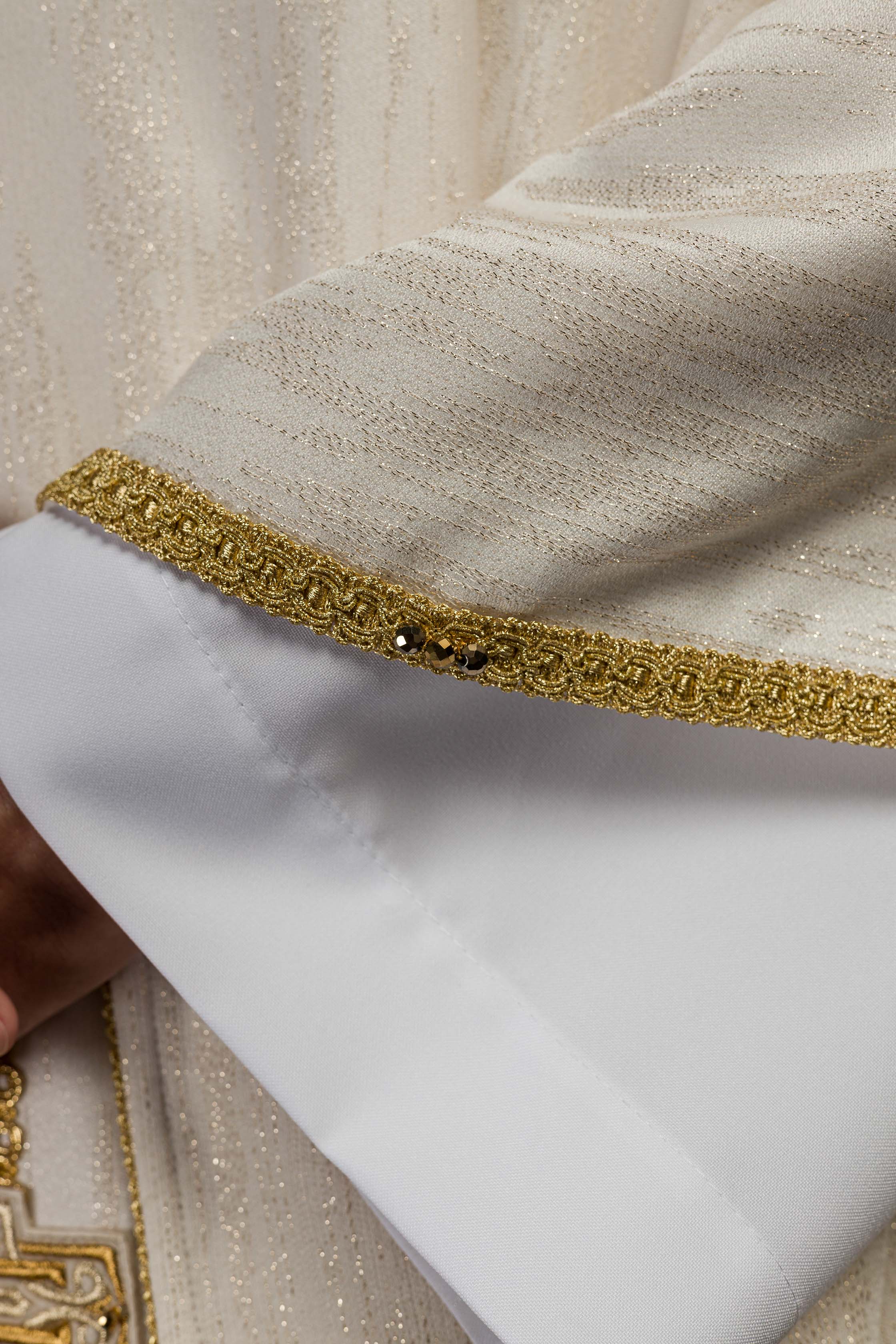 Casulla hecha a mano con piedras naturales Handmade 7015 color ecru