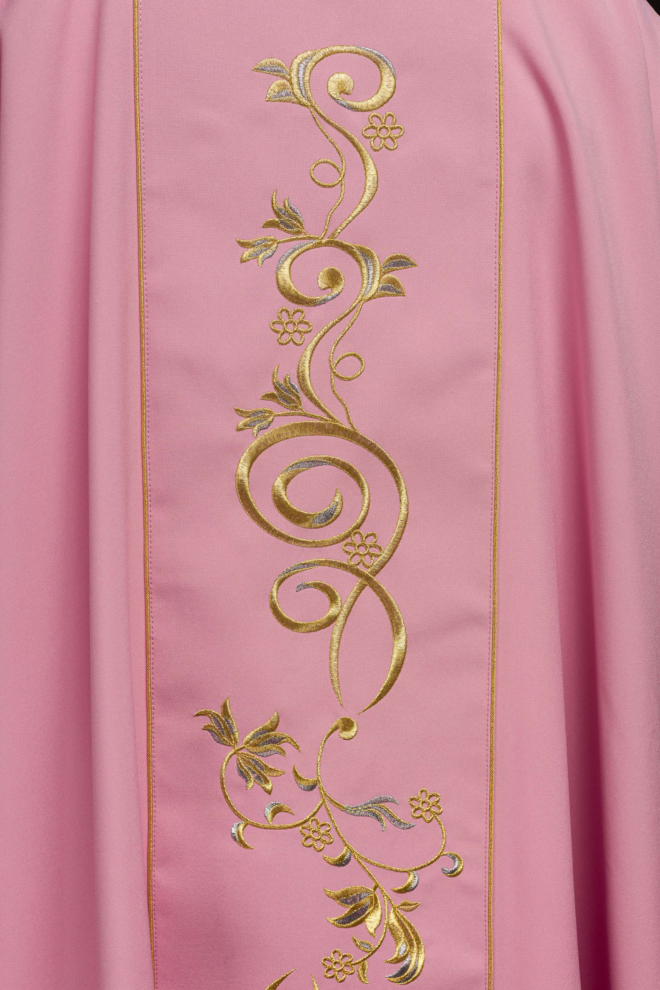 Dalmatica rosa con banda bordada IHS