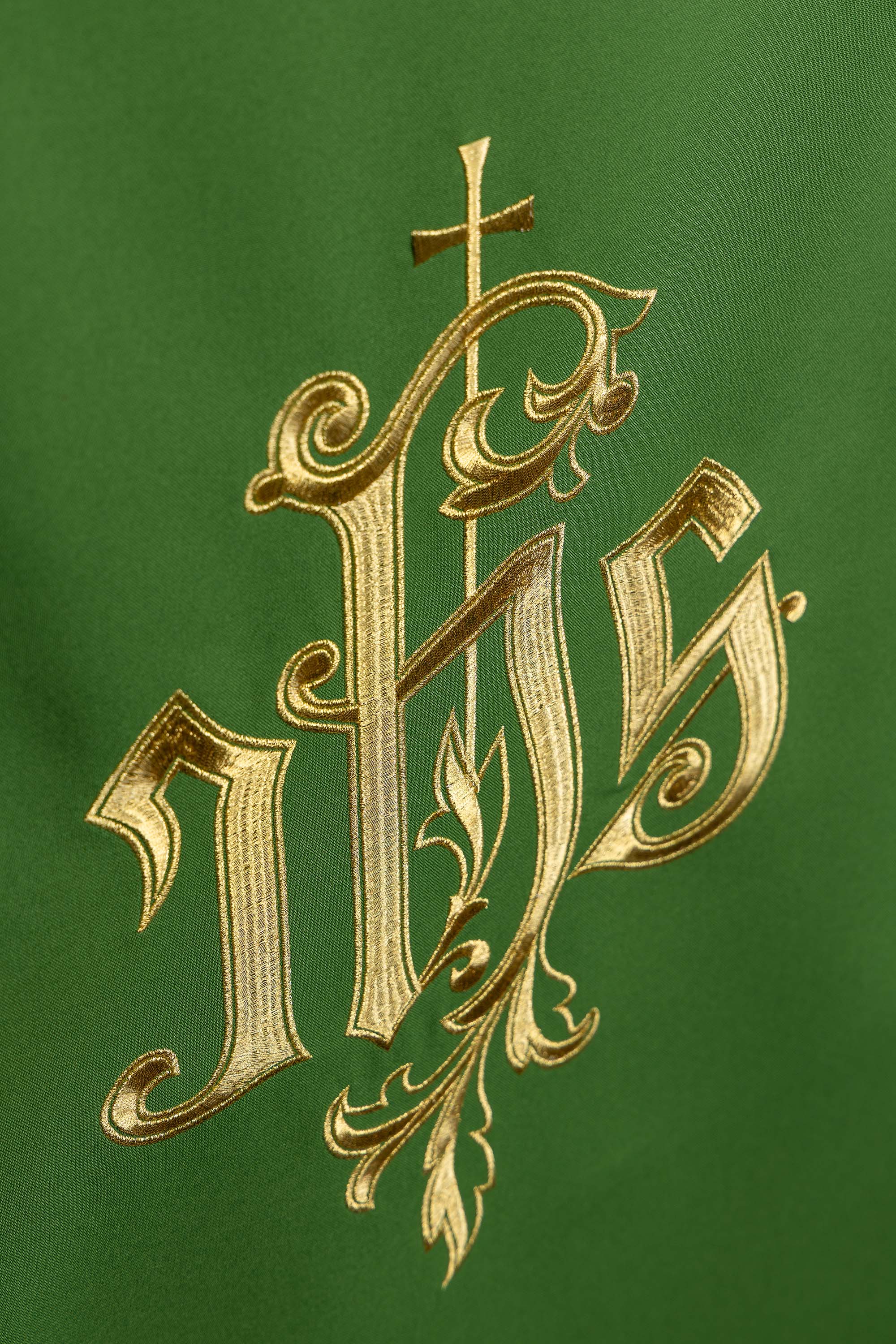 Verde cubre ambon con bordado clásico IHS verde