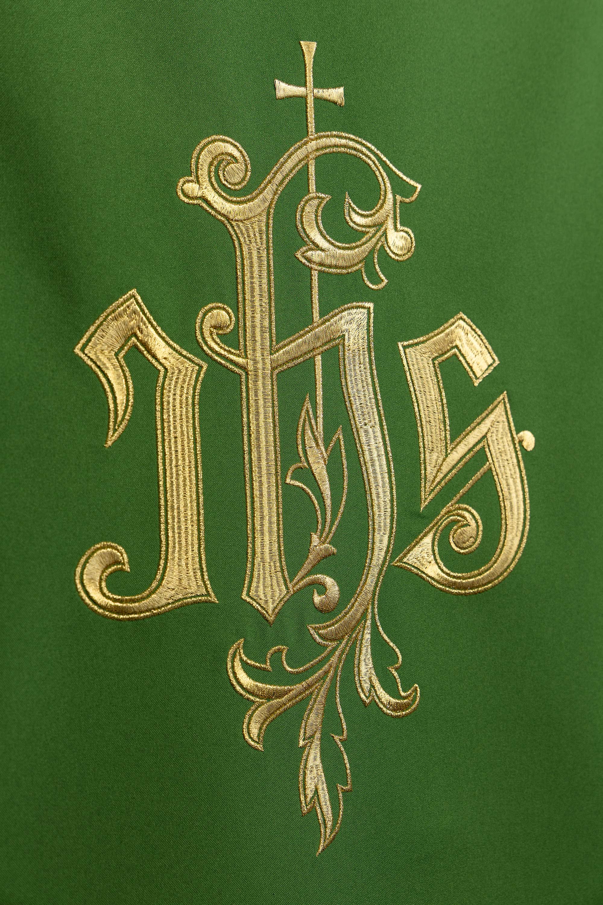 Verde cubre ambon con bordado clásico IHS verde