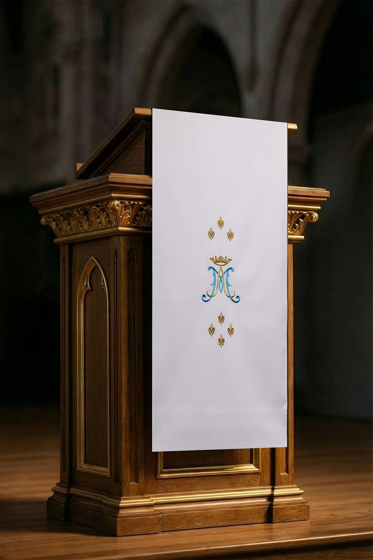Cubre ambon bordado Mariano blanco