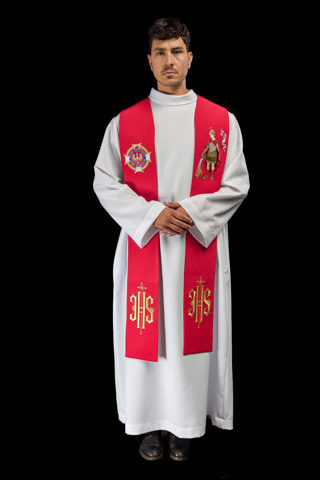 Estola bordada con la imagen de San Floriano