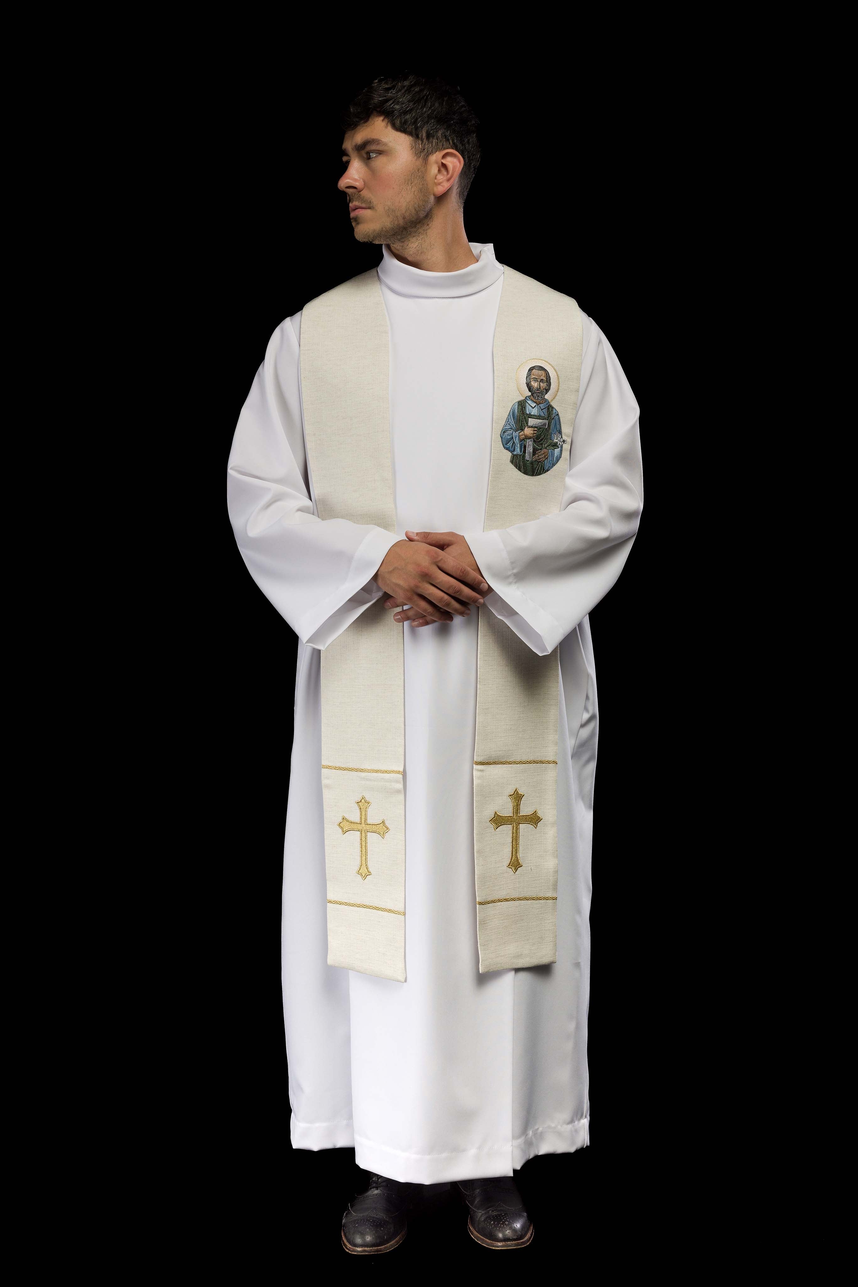 Estola bordada con la imagen de San José Obrero