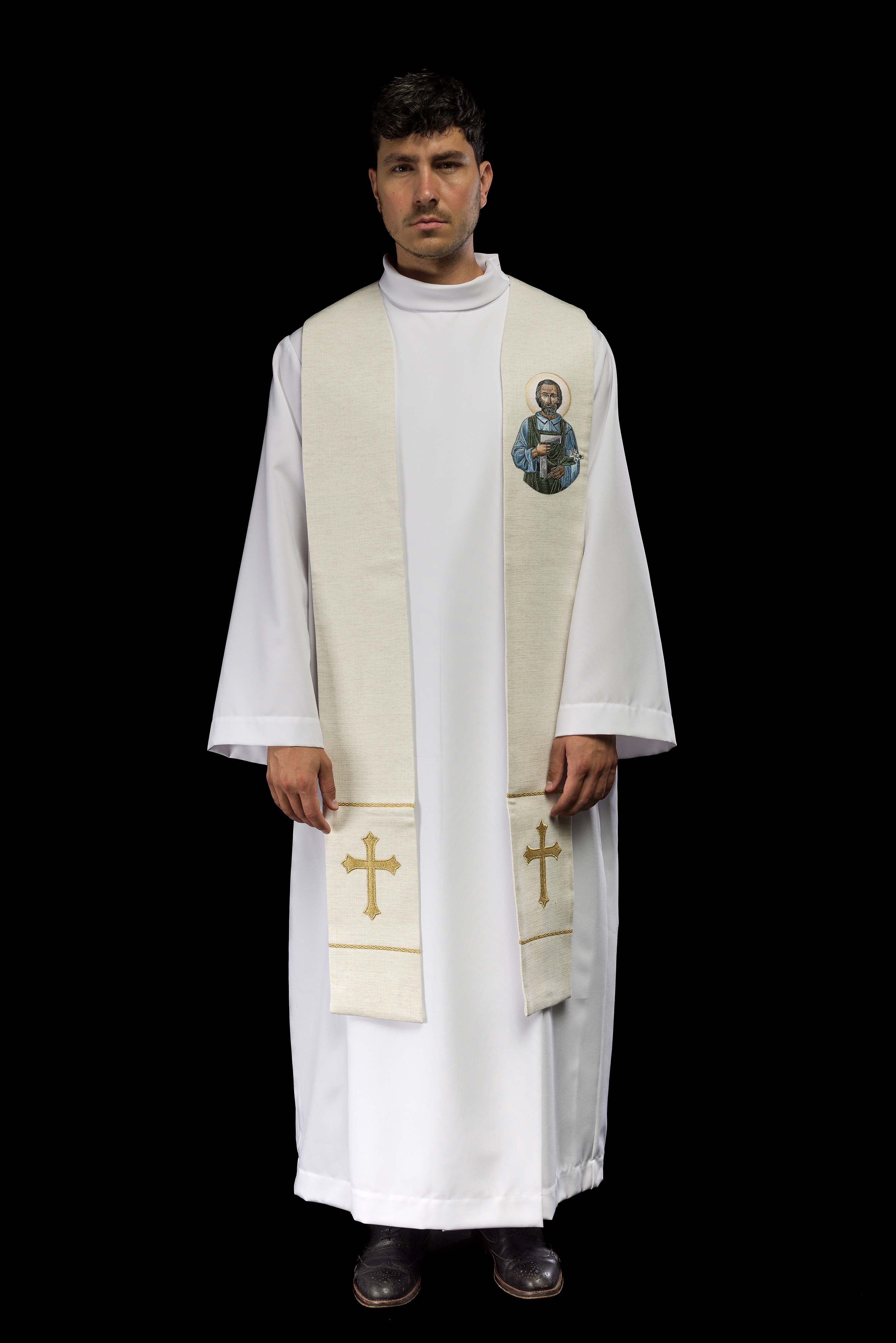 Estola bordada con la imagen de San José Obrero