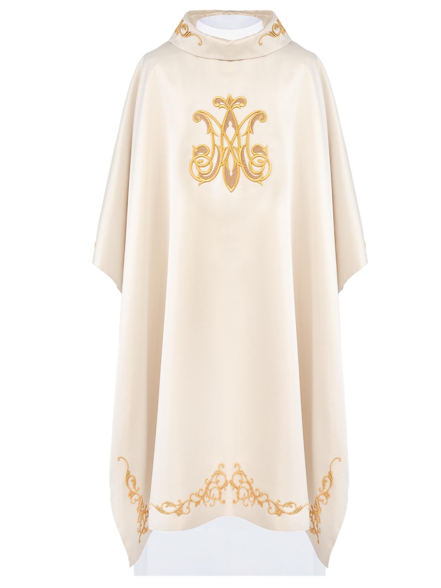 Ornat liturgiczny z bogato haftowanym herbem Maryjnym - ORNATY.PL