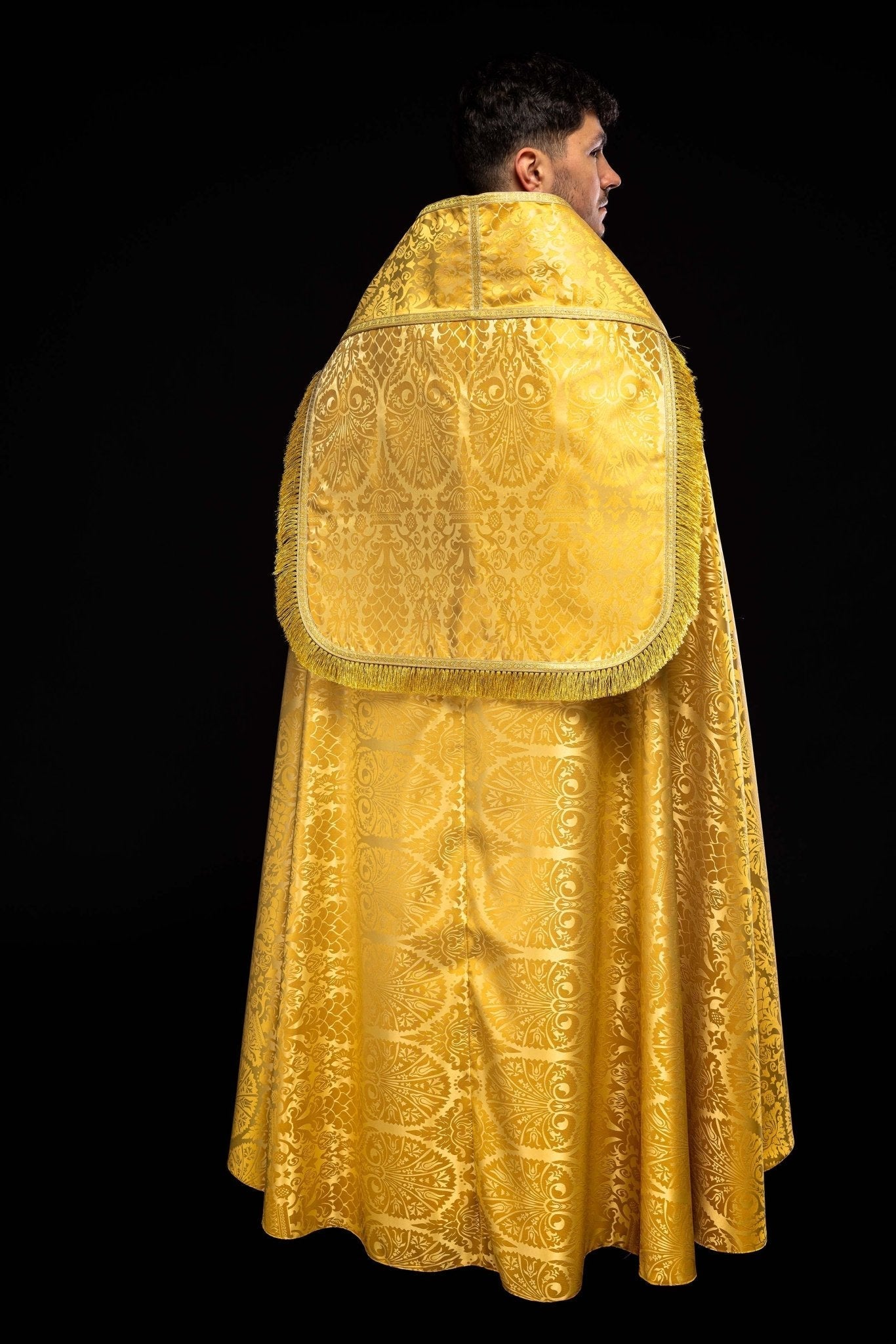 Capa romana lisa de jacquard KKP/159/05/83 150cm - CASULLAS.ES