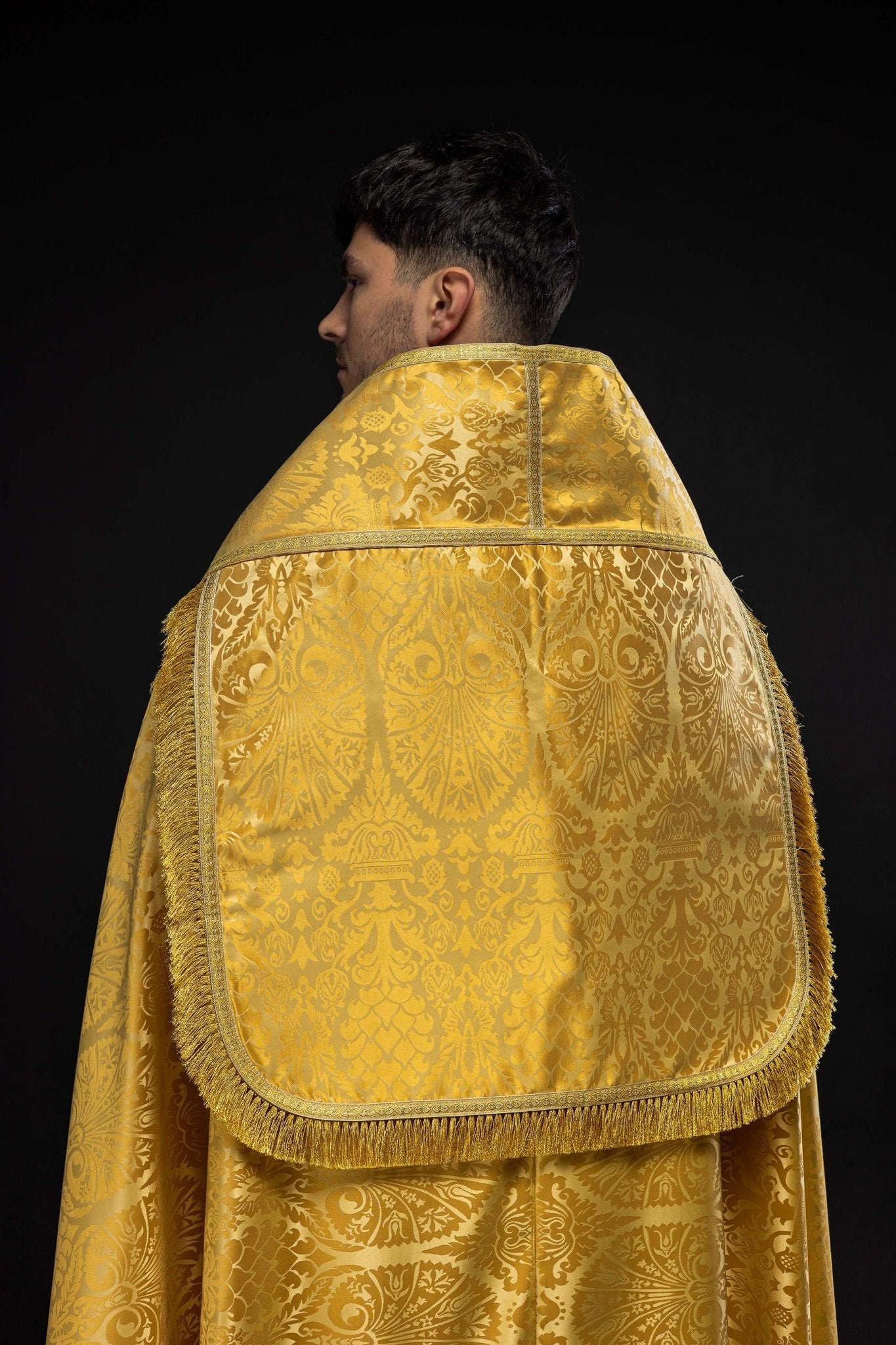 Capa romana lisa de jacquard KKP/159/05/83 150cm - CASULLAS.ES