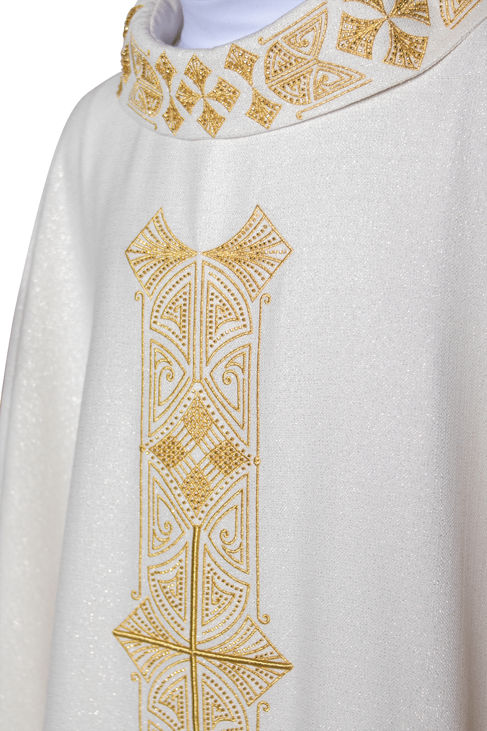Casulla marfil ricamente bordada; tela brillante LE/7022/05 - CASULLAS.ES
