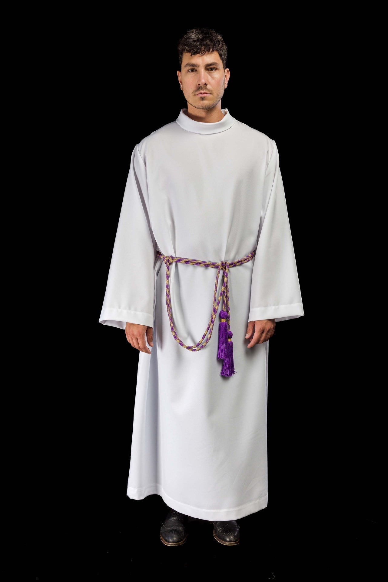 Cíngulo litúrgico morado y dorado premium CIN/808 - CASULLAS.ES