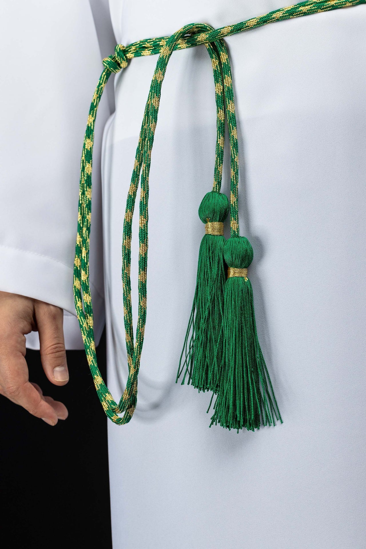Cíngulo litúrgico verde y dorado CIN/800 - CASULLAS.ES