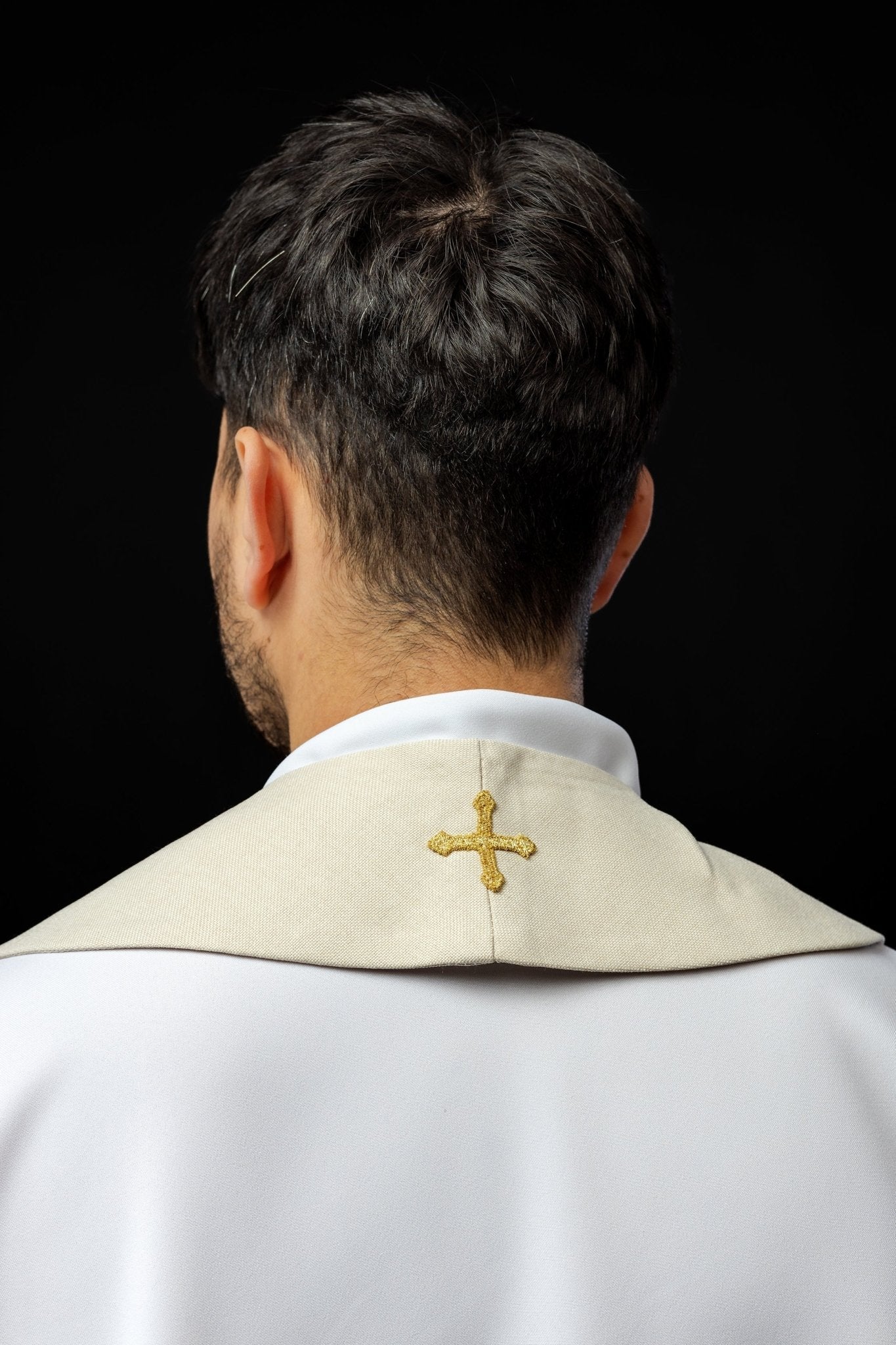 Estola bordada con cruces de color crudo S - 2068 - 05 - 70 - CASULLAS.ES