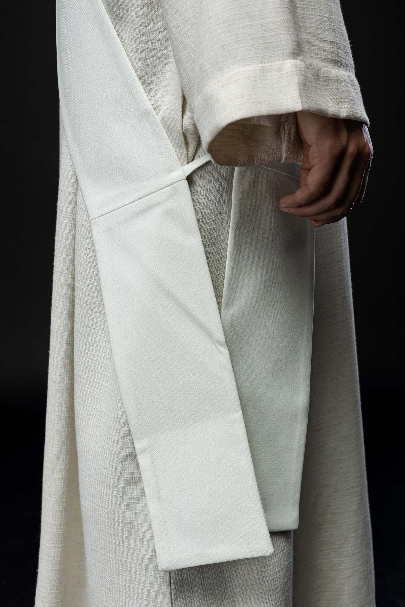 Estola diaconal marfil con bordado Cruz KSD/133/05/01 ECRU - CASULLAS.ES