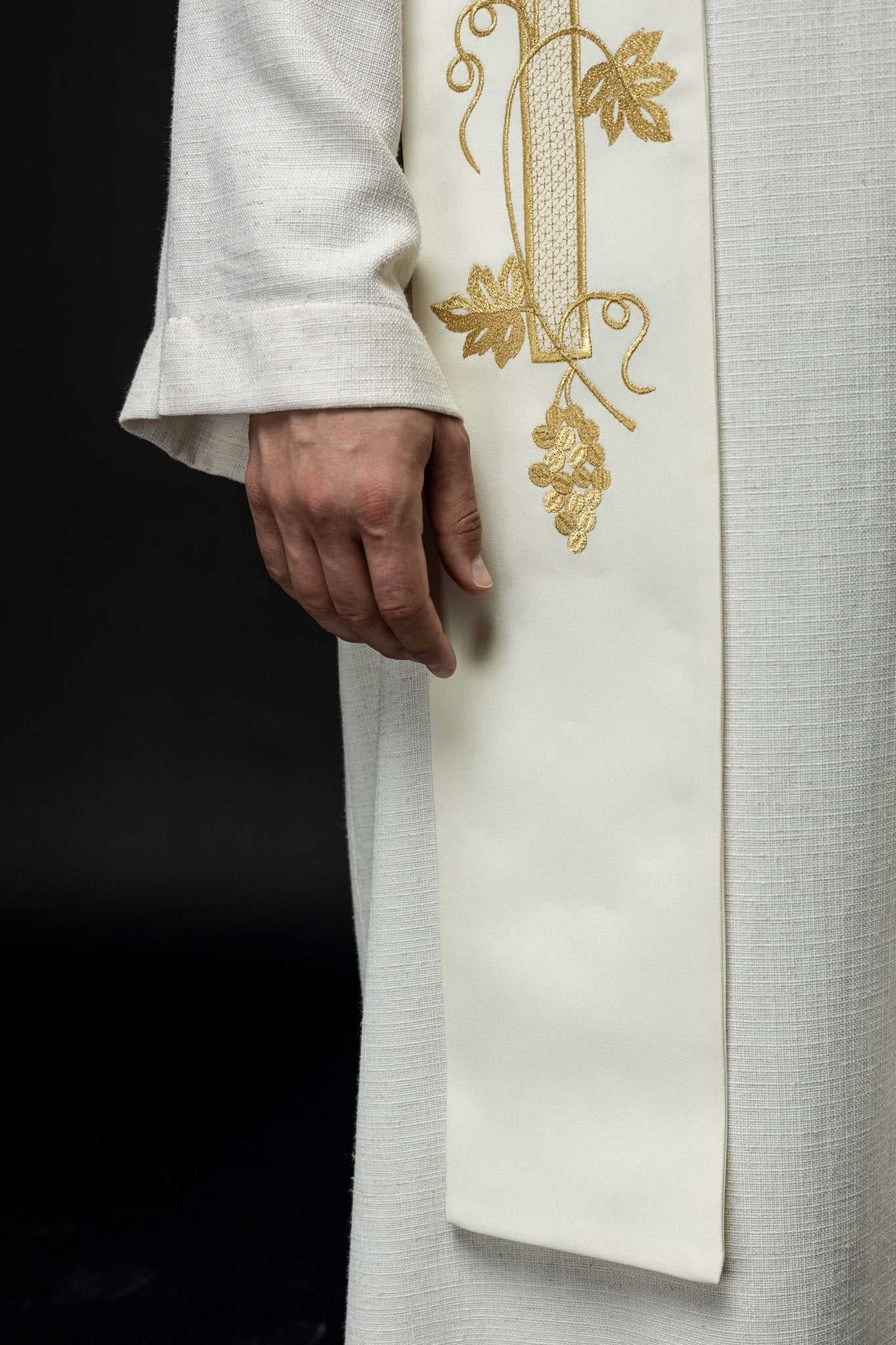 Estola marfil con bordado Cruz KST/072/05/01 ECRU - CASULLAS.ES