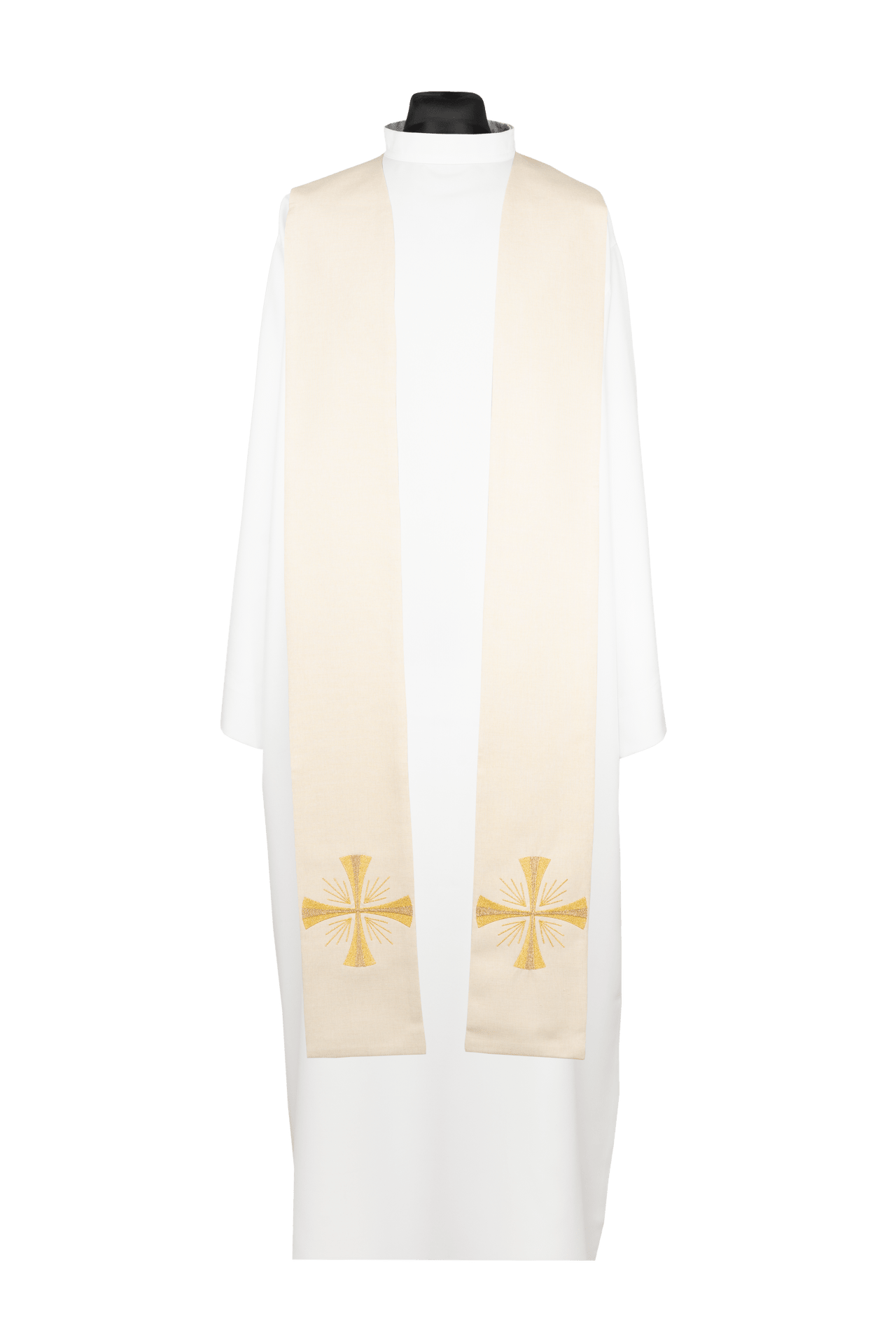 Estola sacerdotal bordada con cruz color crudo KDT/2054/05/70 - CASULLAS.ES