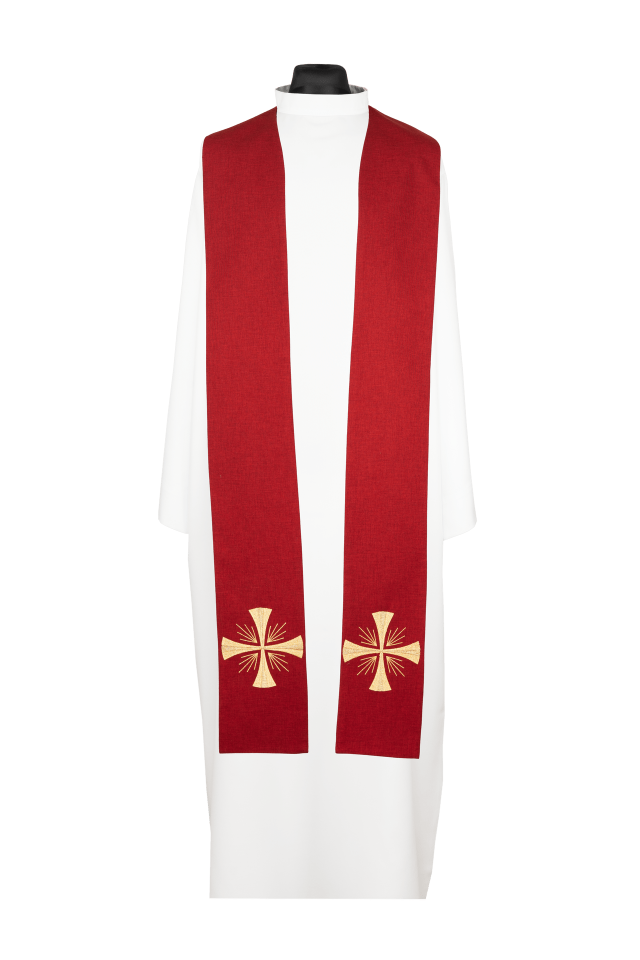 Estola sacerdotal bordada con cruz roja KDT/2054/02/70 - CASULLAS.ES