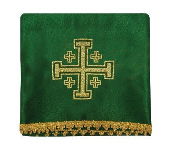 Juego 4 piezas cubre cáliz con bordado Cruz de Jerusalén - cuatro colores KWB/006/20 50X50 (4szt.) - CASULLAS.ES