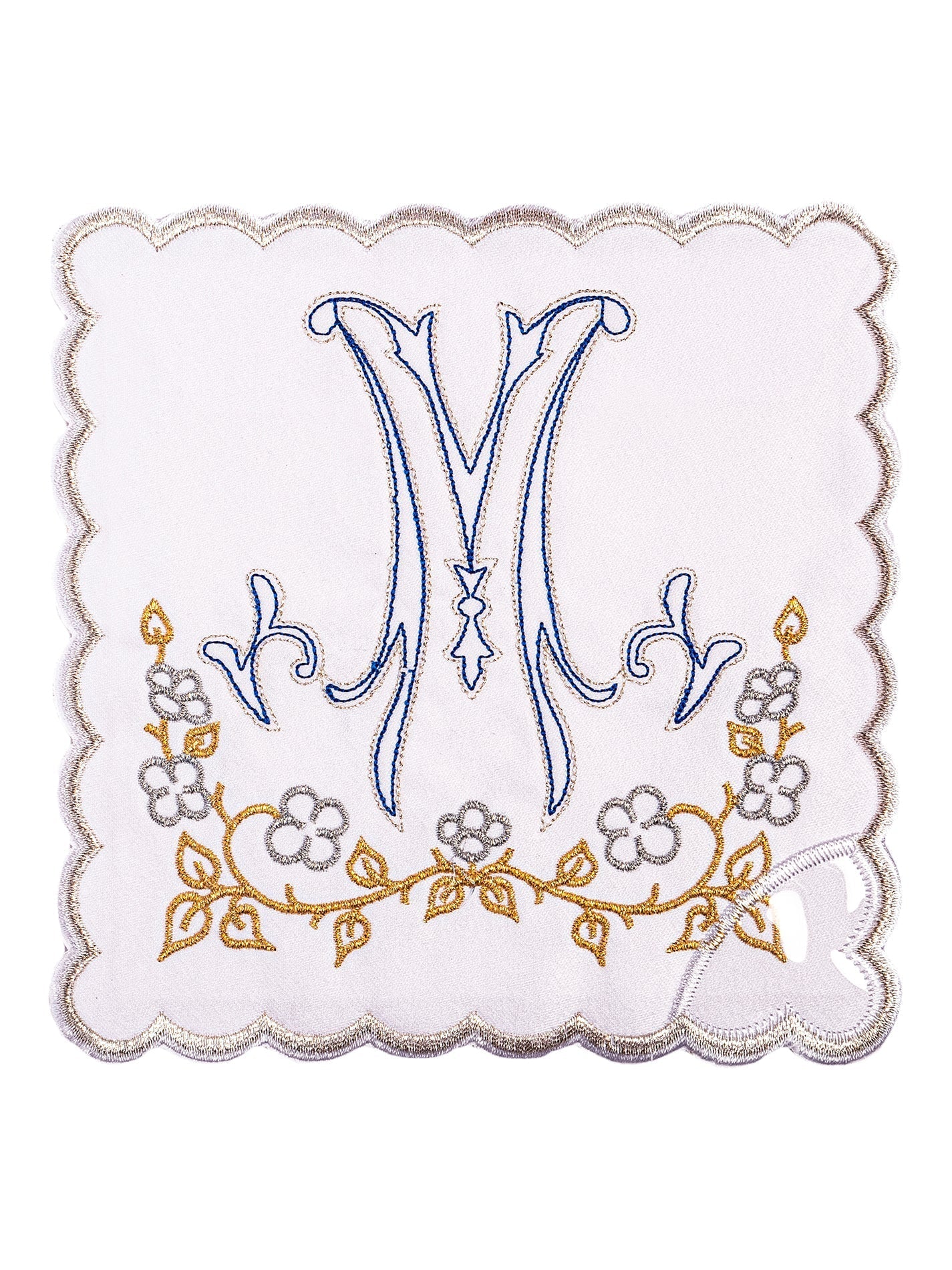 Juego de altar con bordado Mariano azul KK/085 - CASULLAS.ES
