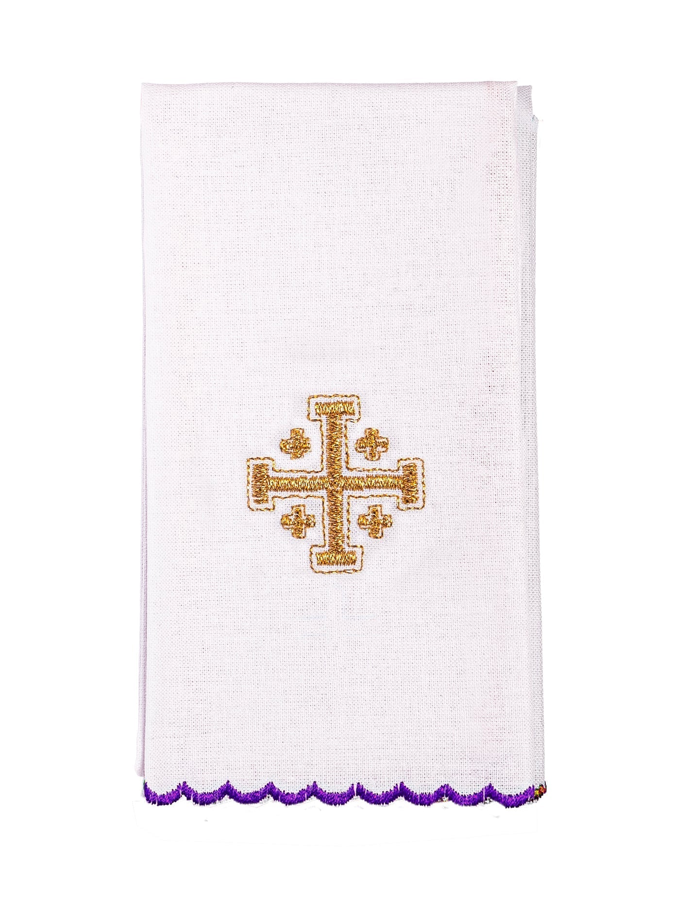 Juego de altar Cruz de Jerusalén bordada Morado KK/030/03 - CASULLAS.ES