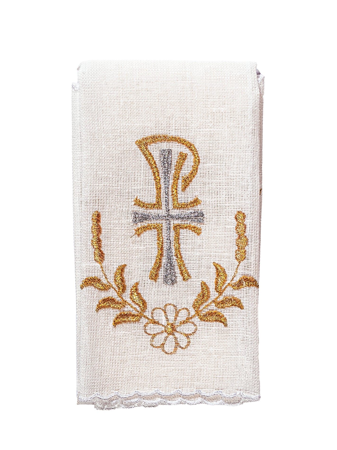 Juego de altar lino bordado dorado PAX KKL/073 - CASULLAS.ES