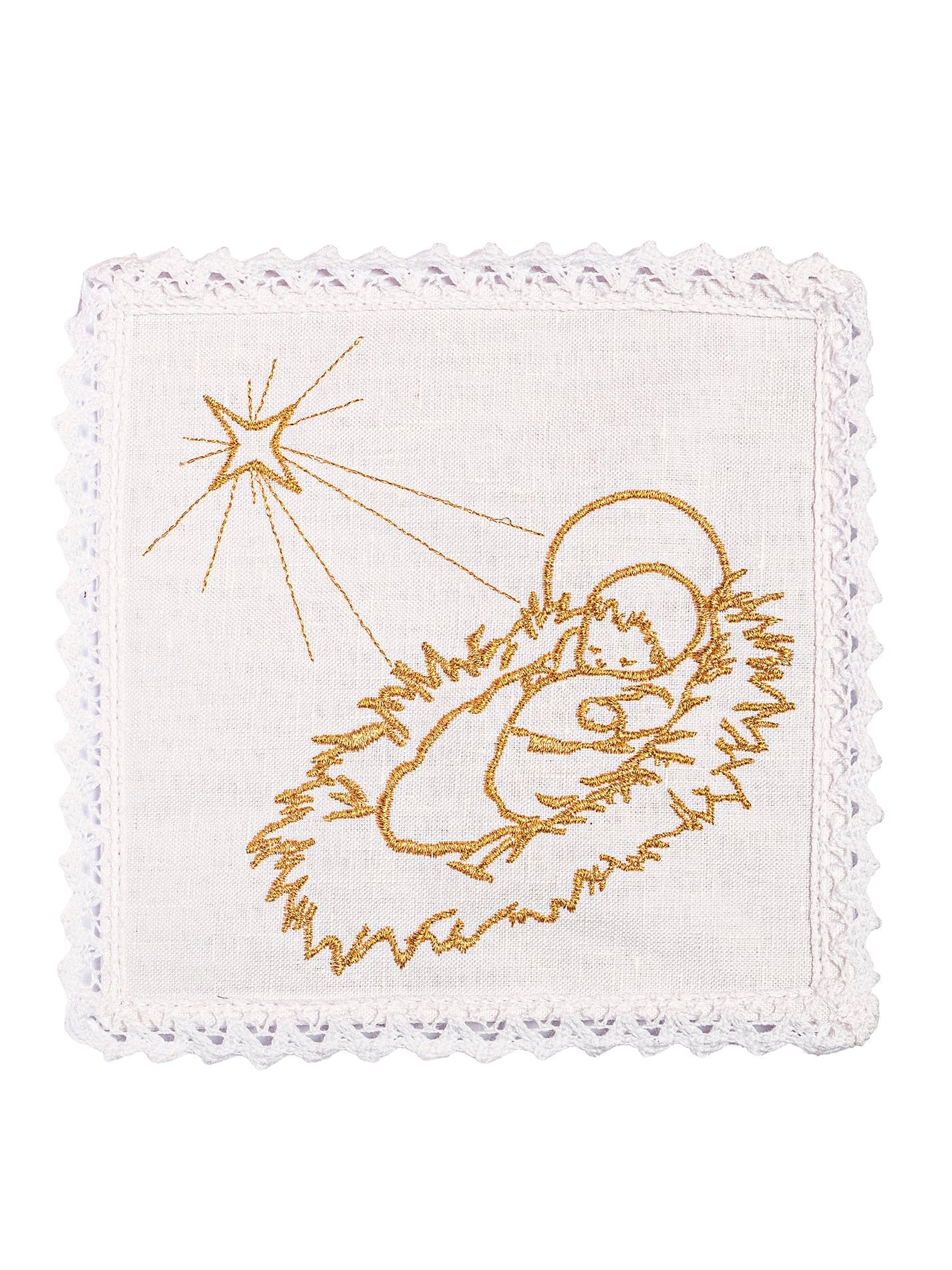 Juego de altar lino bordado para Navidad KKL/124 - CASULLAS.ES