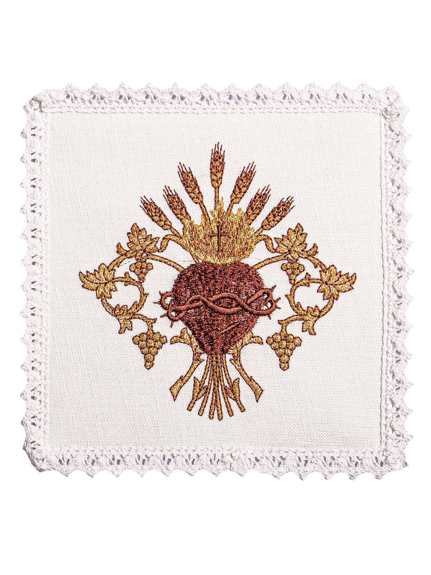 Juego de altar lino con bordado Cáliz KKL/167 - CASULLAS.ES