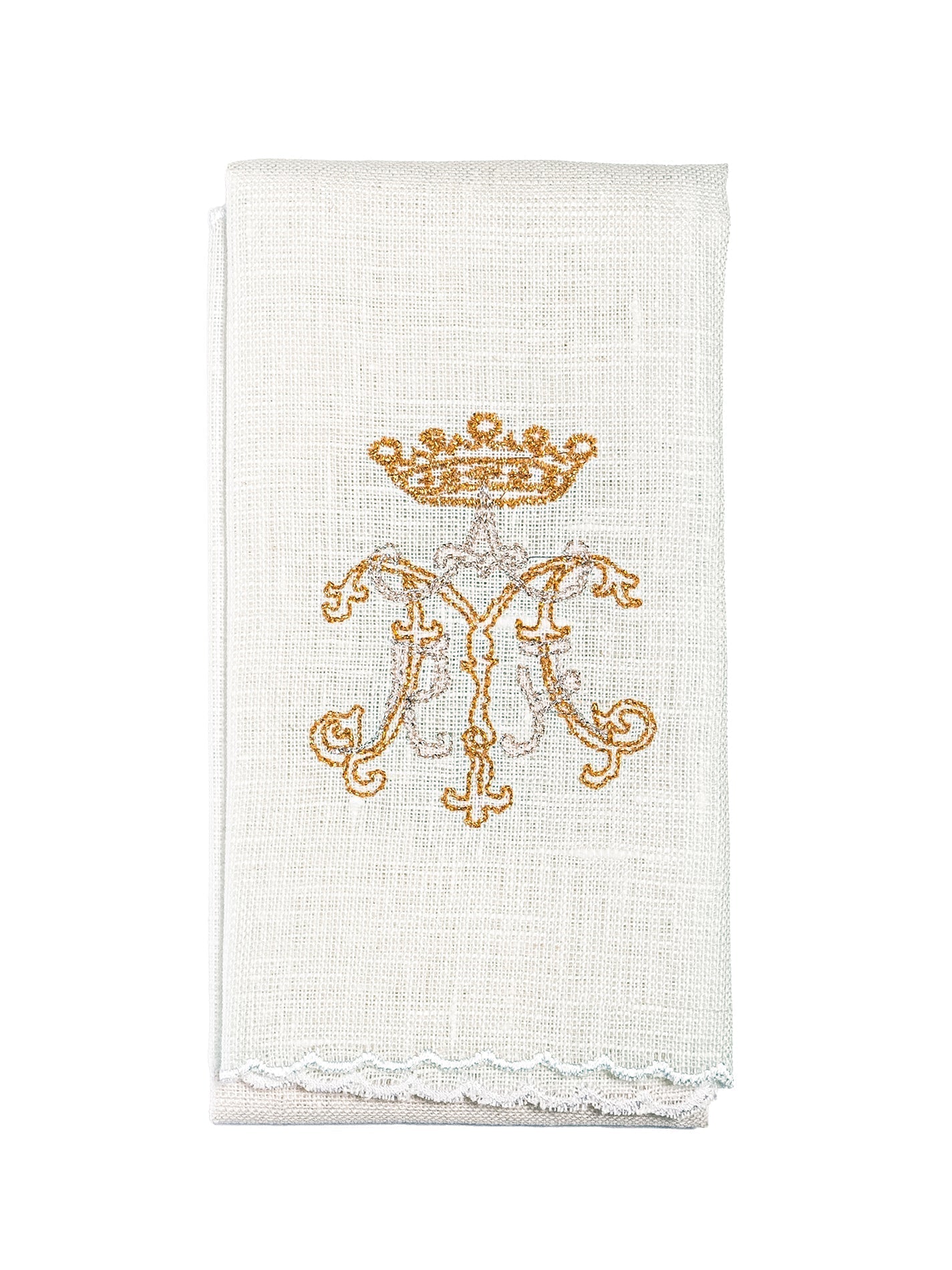 Juego de altar lino con bordado dorado Mariano KKL/020 - CASULLAS.ES