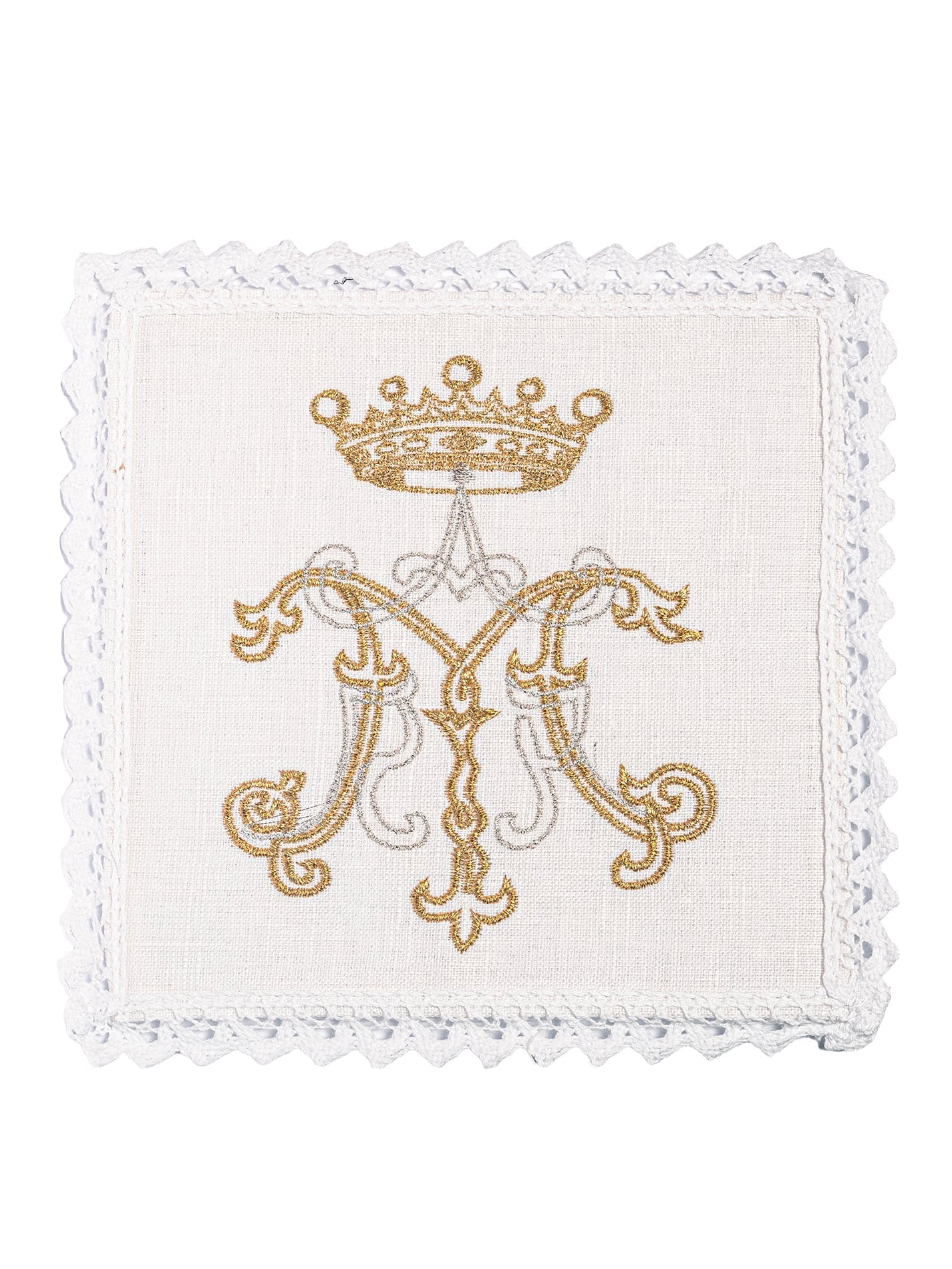 Juego de altar lino con bordado dorado Mariano KKL/020 - CASULLAS.ES