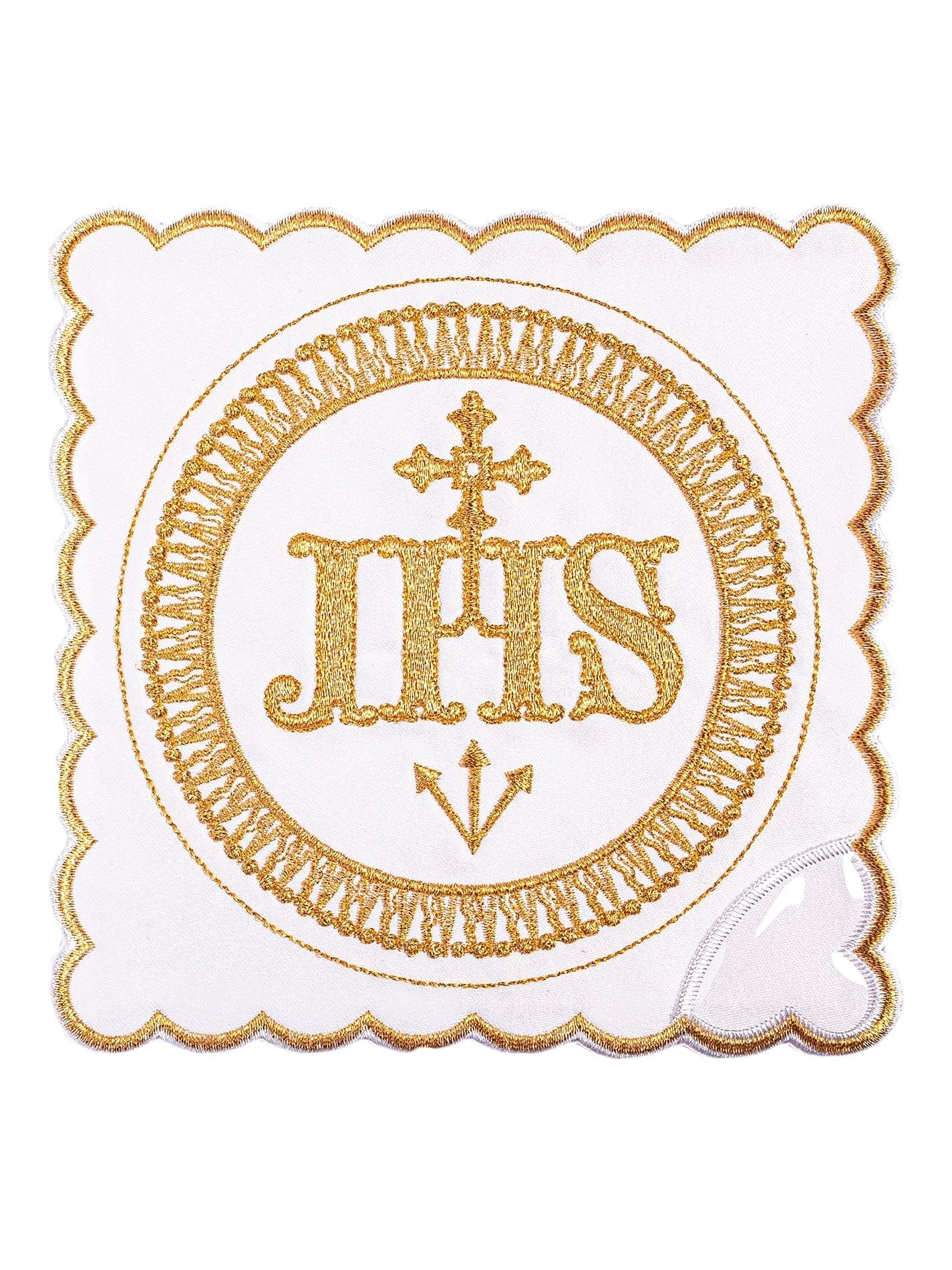 Juego de altar lino con bordado IHS dorado KK/082 - CASULLAS.ES