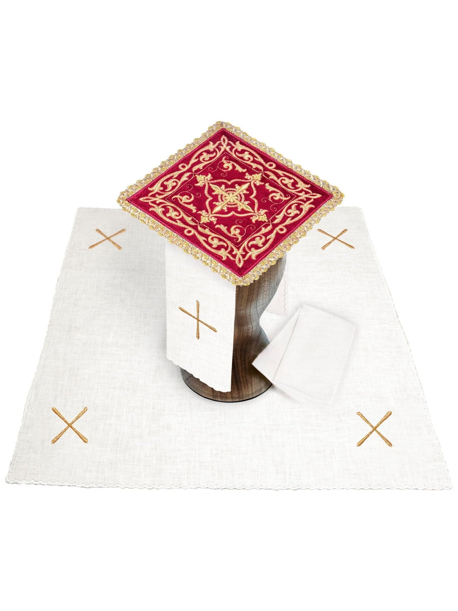 Juego de altar lino con bordado JHS KKL/5003/C1 - CASULLAS.ES