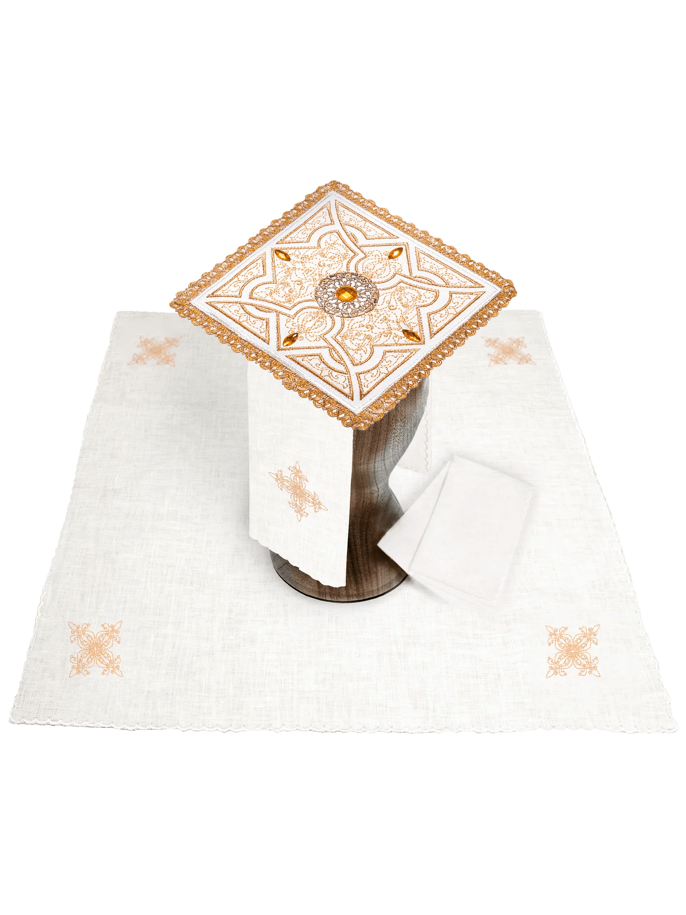 Juego de altar lino ricamente decorado LE/5002 - CASULLAS.ES