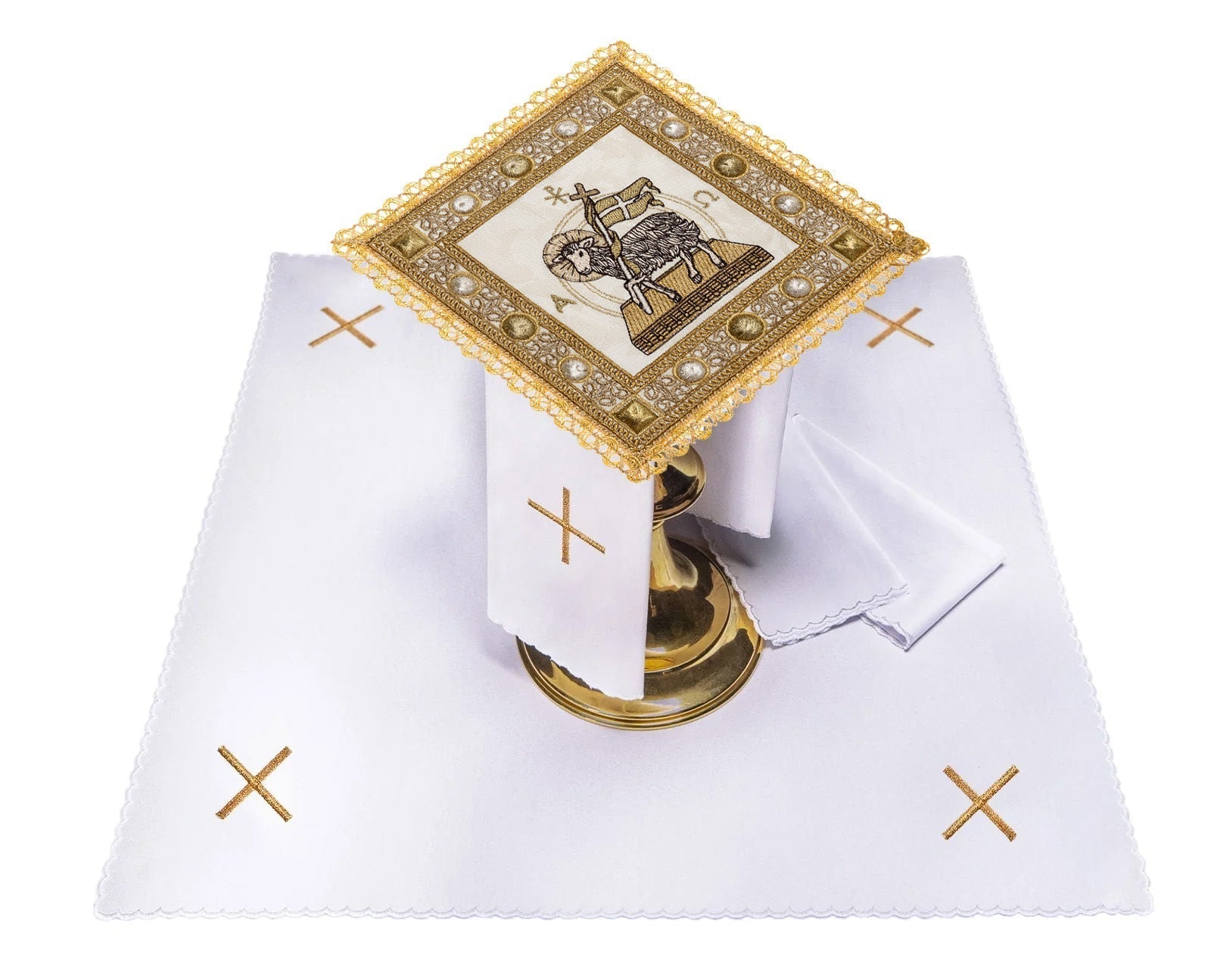 Juego de altar para Pascua con el Cordero S - 5172 - CASULLAS.ES