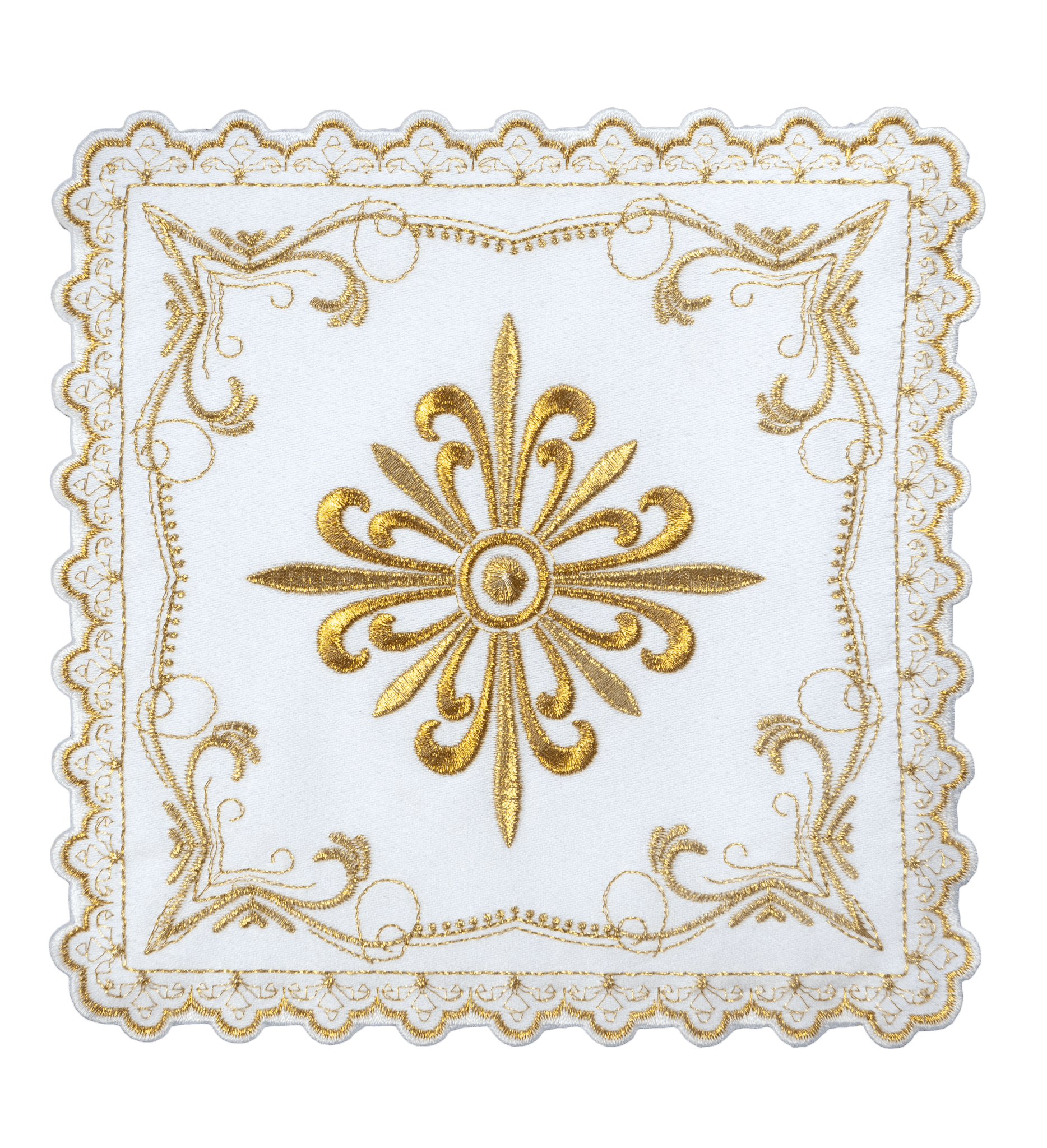 Juego de cáliz con motivo de cruz dorada con bordado decorativo S - 5554 - CASULLAS.ES