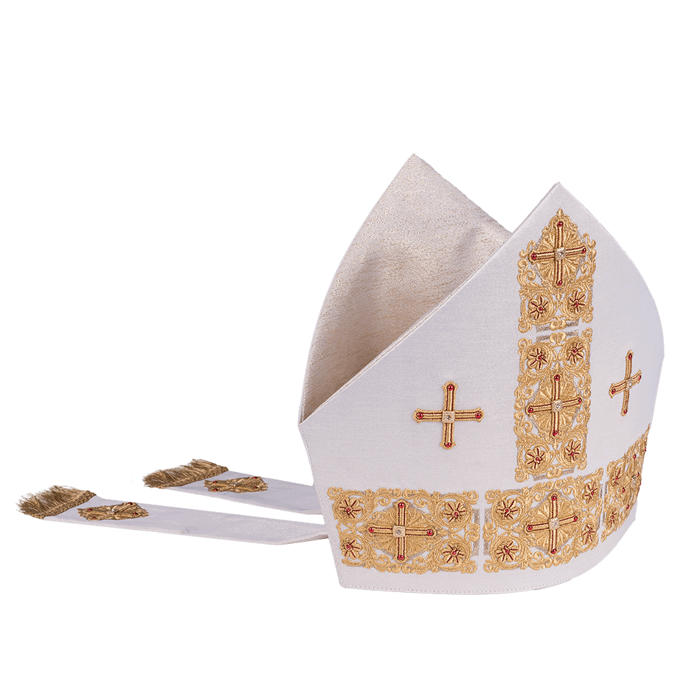 Mitra oro ricamente bordada con Cruces LE/9010/10 - CASULLAS.ES