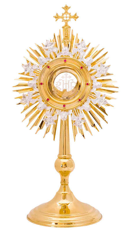 Monstrancja wykonana z Mosiądzu pozłacana - ORNATY.PL