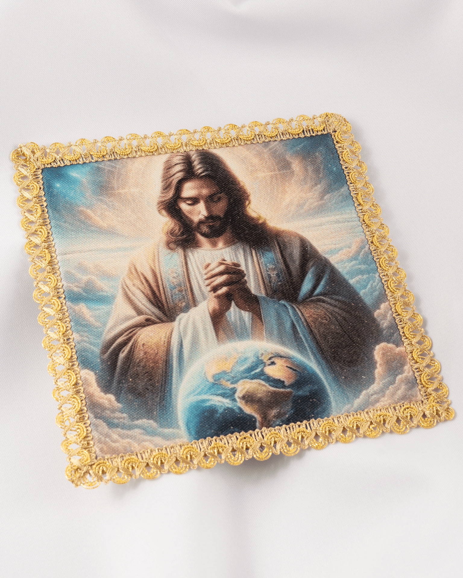 Palia con la imagen de Cristo Rey del Universo KDT/5571/S/5 18*18 - CASULLAS.ES