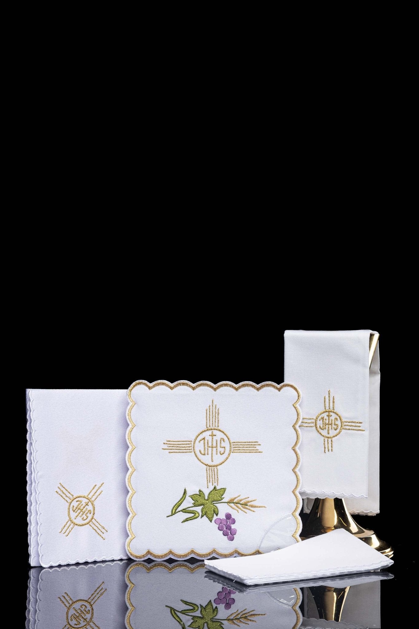 Servicio de altar bordado Cruz e IHS KK/012 - CASULLAS.ES