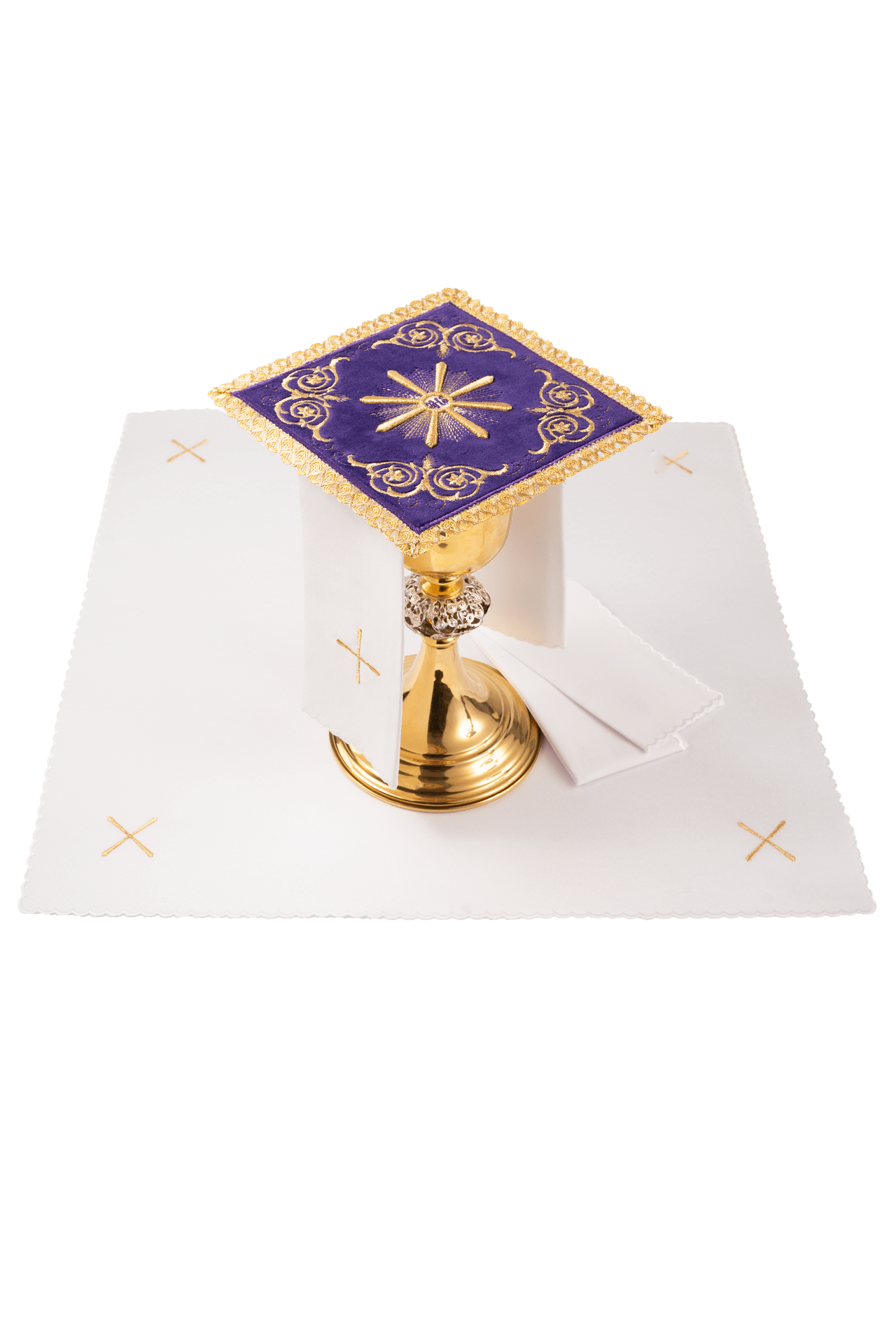 Servicio de altar bordado en terciopelo morado KDT/5034/03/W - CASULLAS.ES