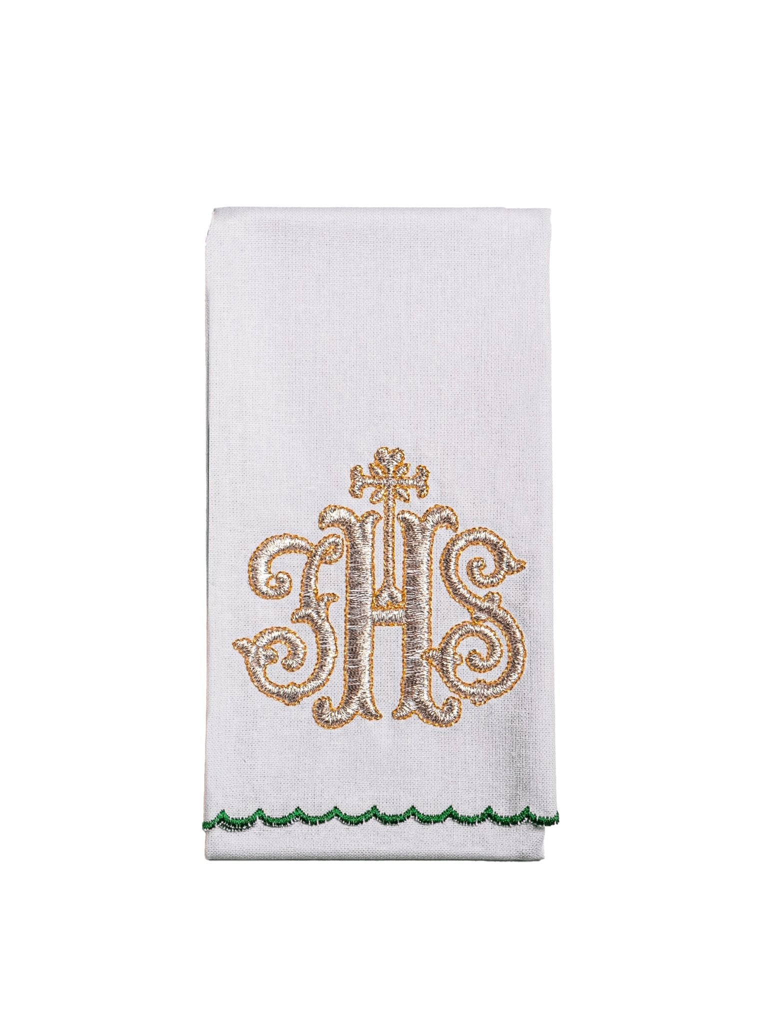 Servicio de altar bordado IHS, palia morada KK/072/03 - CASULLAS.ES