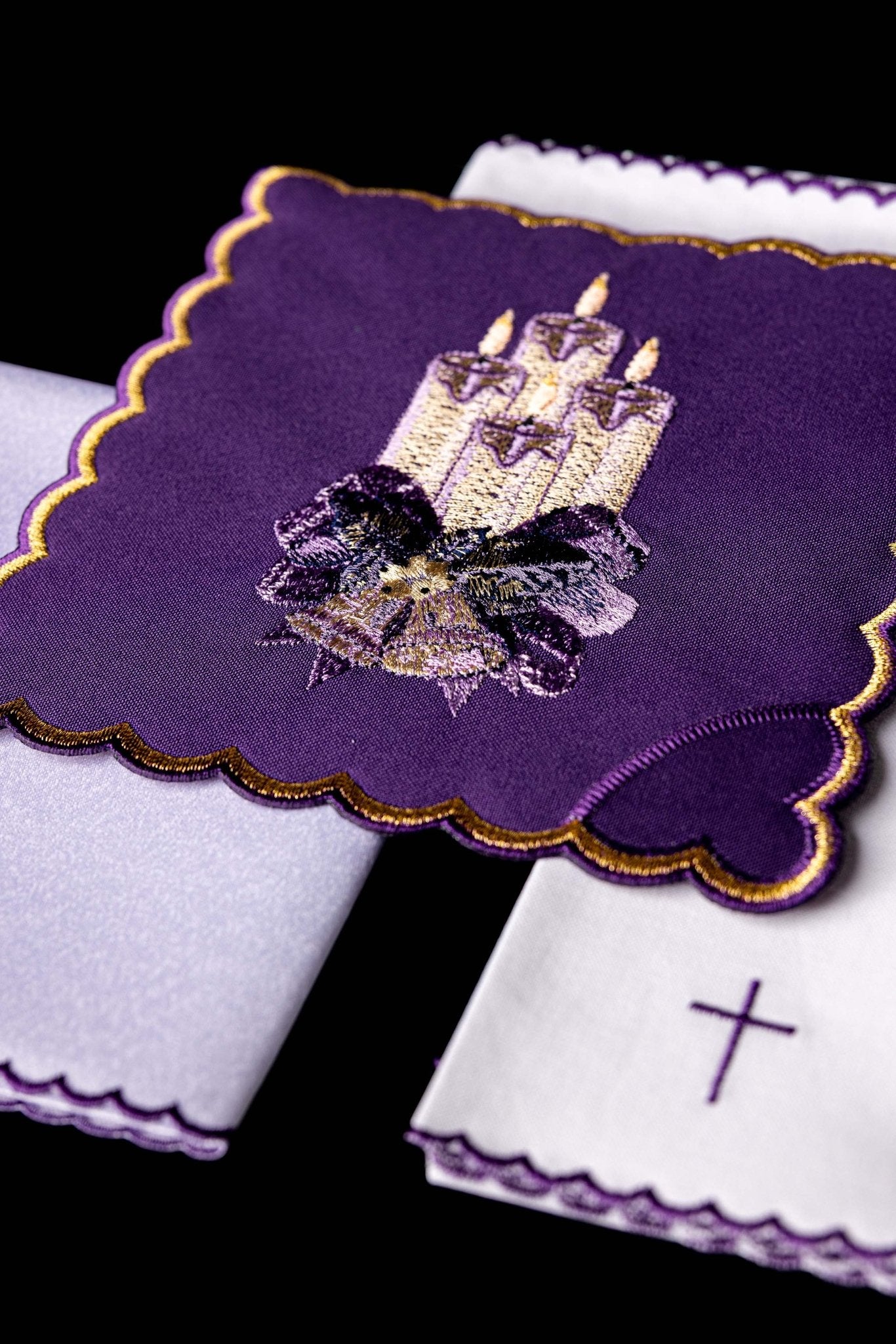 Servicio de altar bordado para Adviento KK/169 - CASULLAS.ES