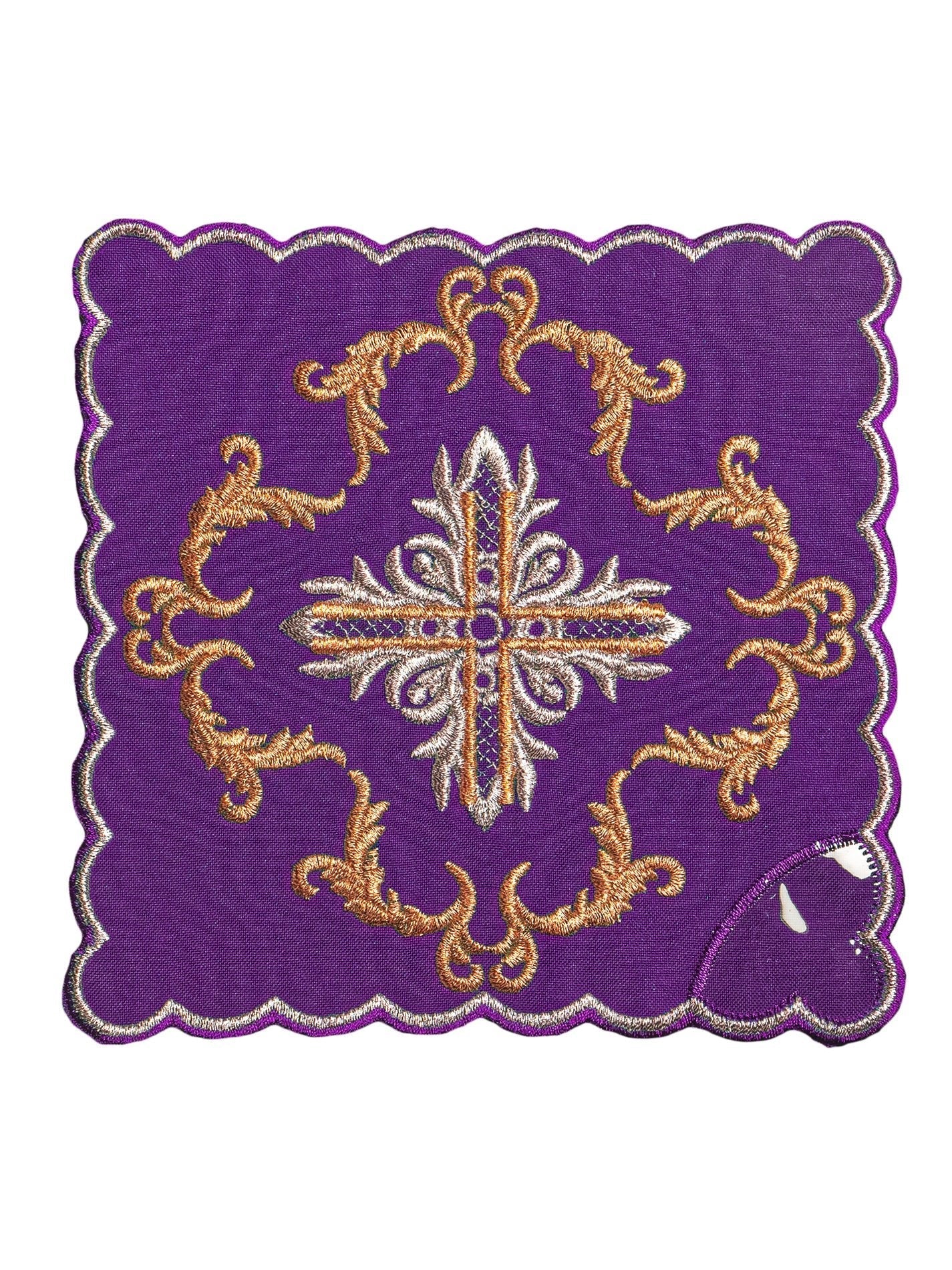 Servicio de altar morado con cruz bordada KK/151/03 - CASULLAS.ES
