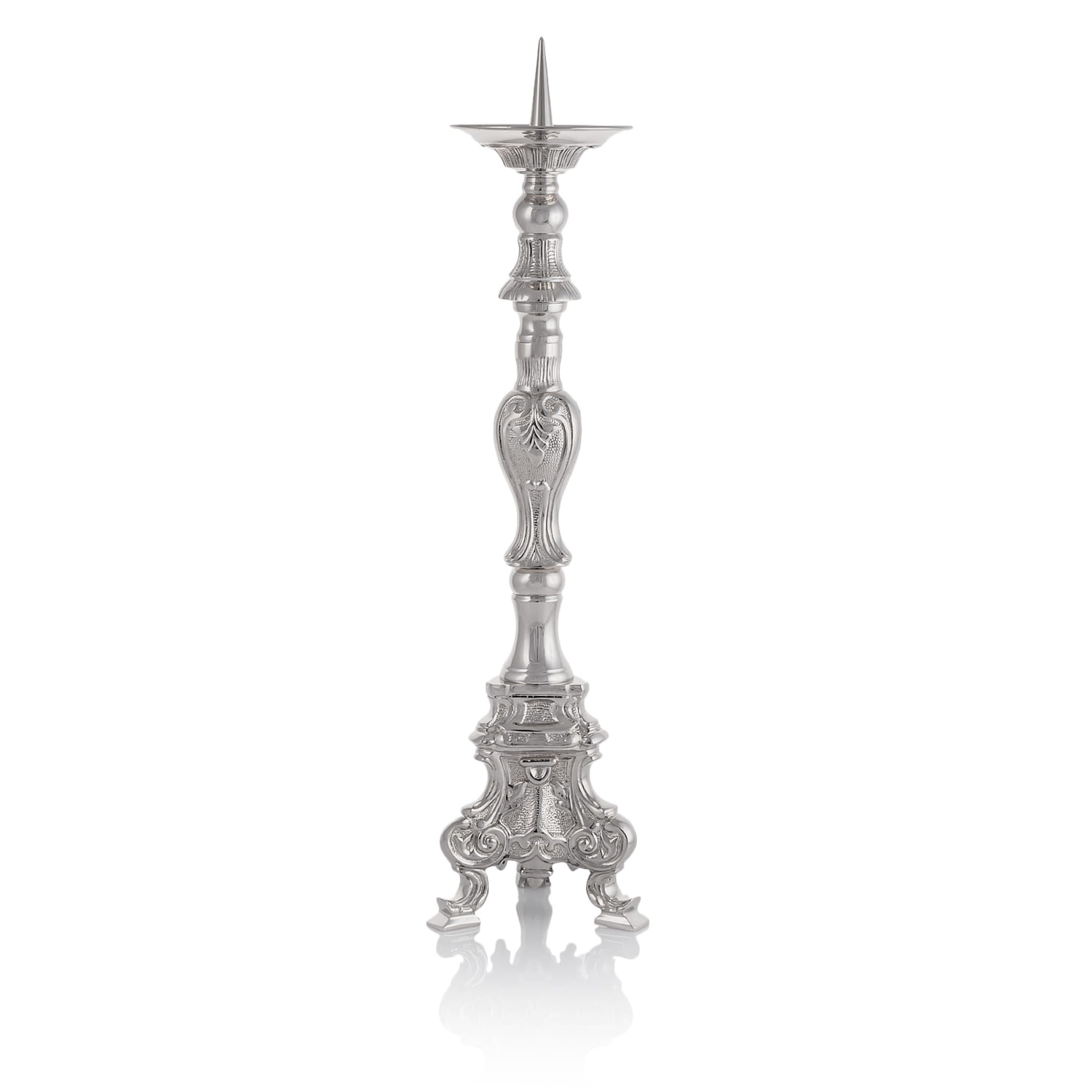 Candelabro - latón - níquel - 70 cm