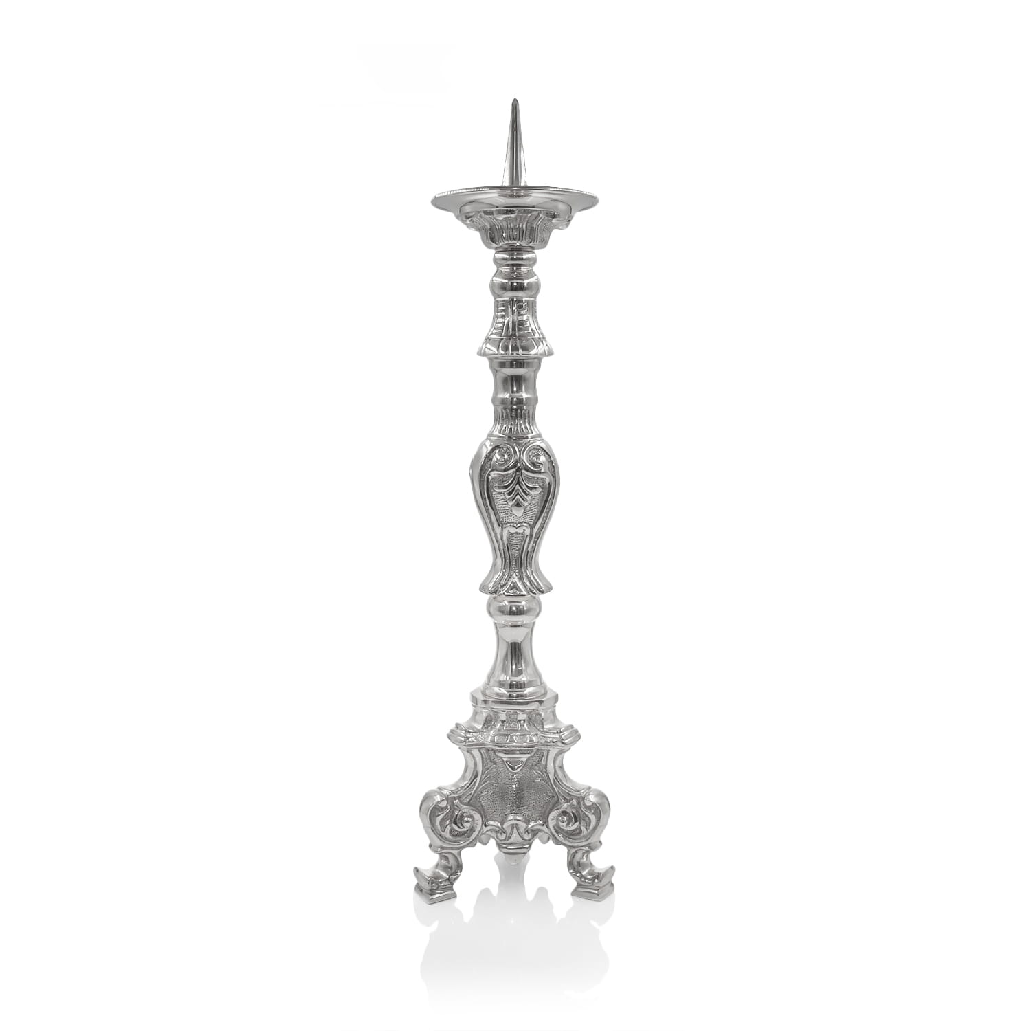 Candelabro - latón - níquel - 45 cm