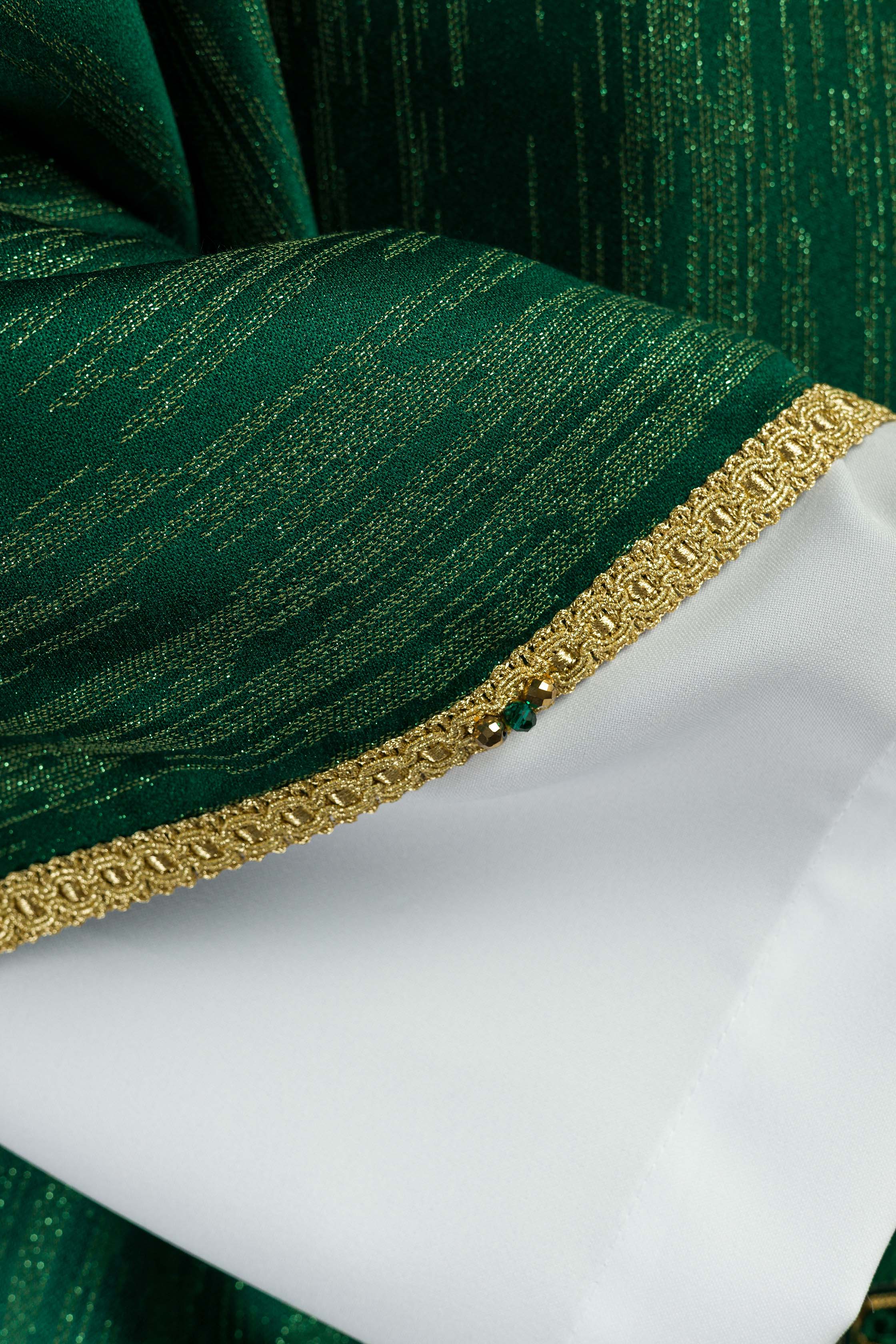 Casulla hecha a mano con piedras naturales Handmade 7015 color verde