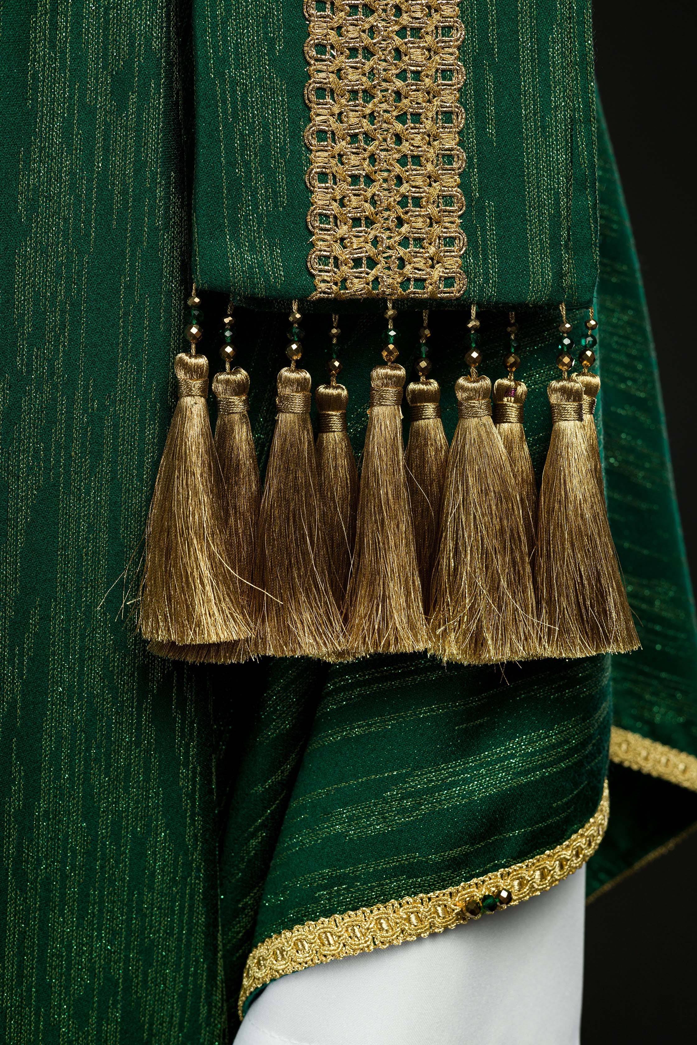 Casulla hecha a mano con piedras naturales Handmade 7015 color verde