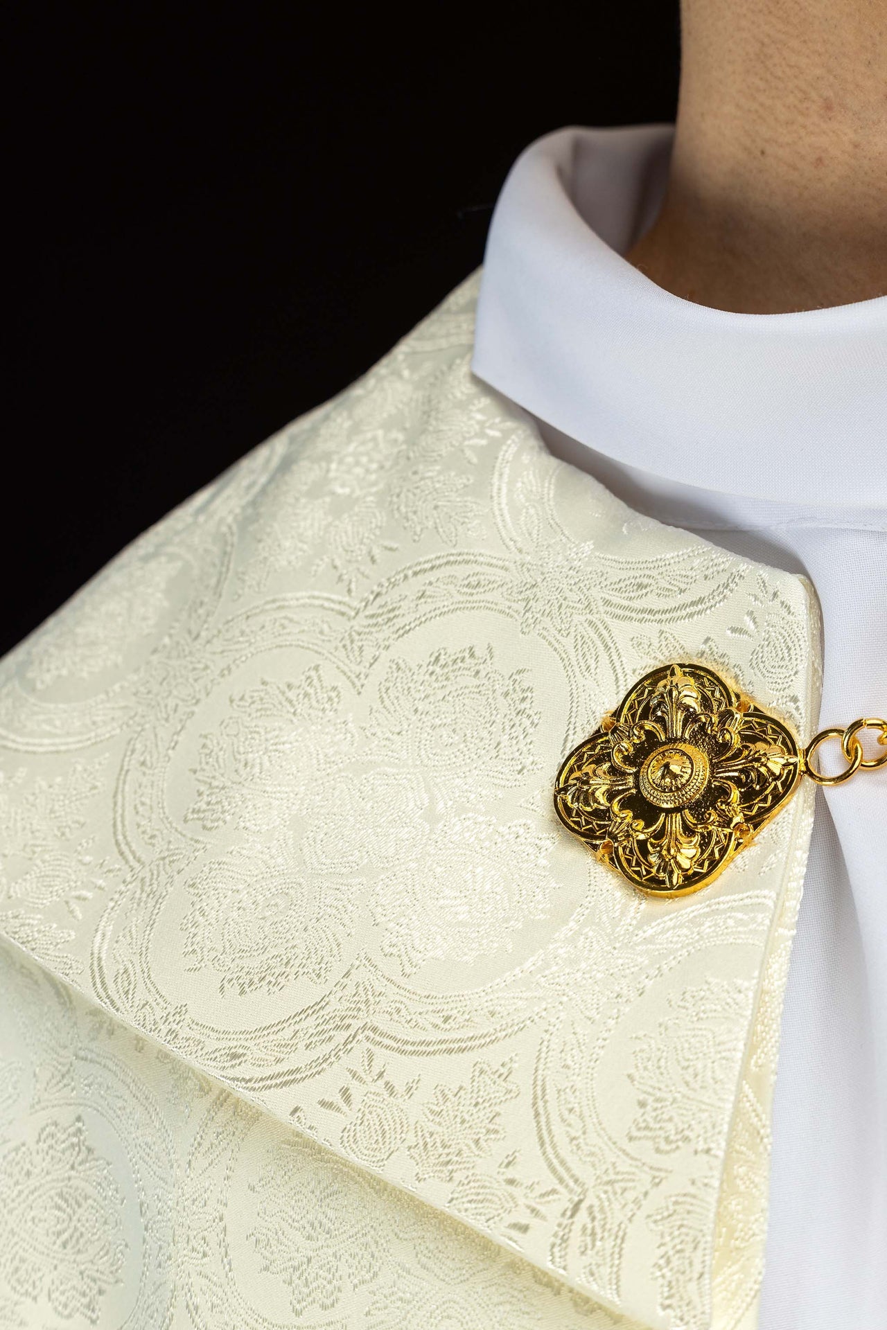 Kapa liturgiczna żakardowa ecru - ORNATY.PL