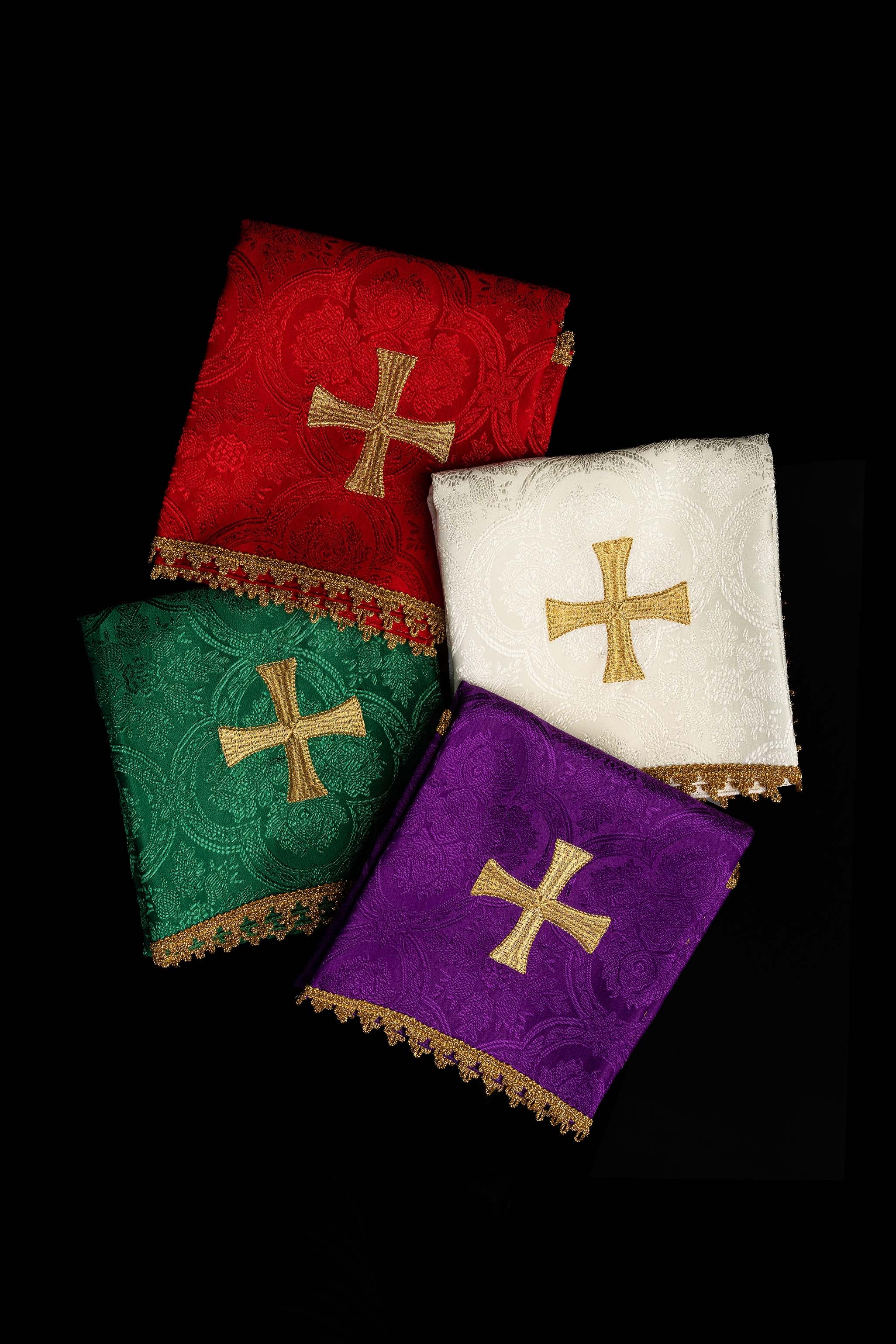 Conjunto de velos jacquard para cáliz en cuatro colores litúrgicos