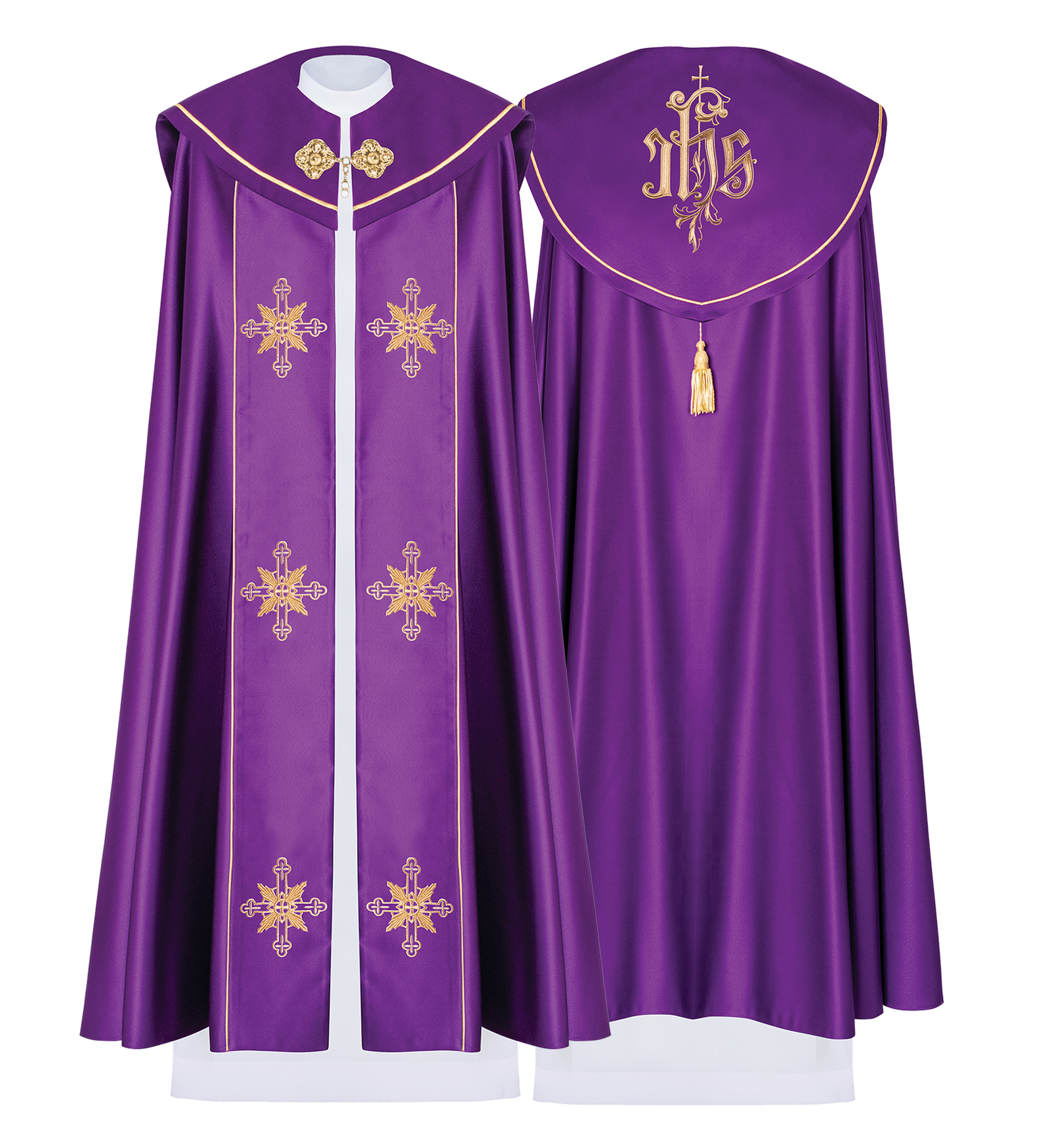 Kapa eucharystyczna monogram IHS Fioletowa - ORNATY.PL