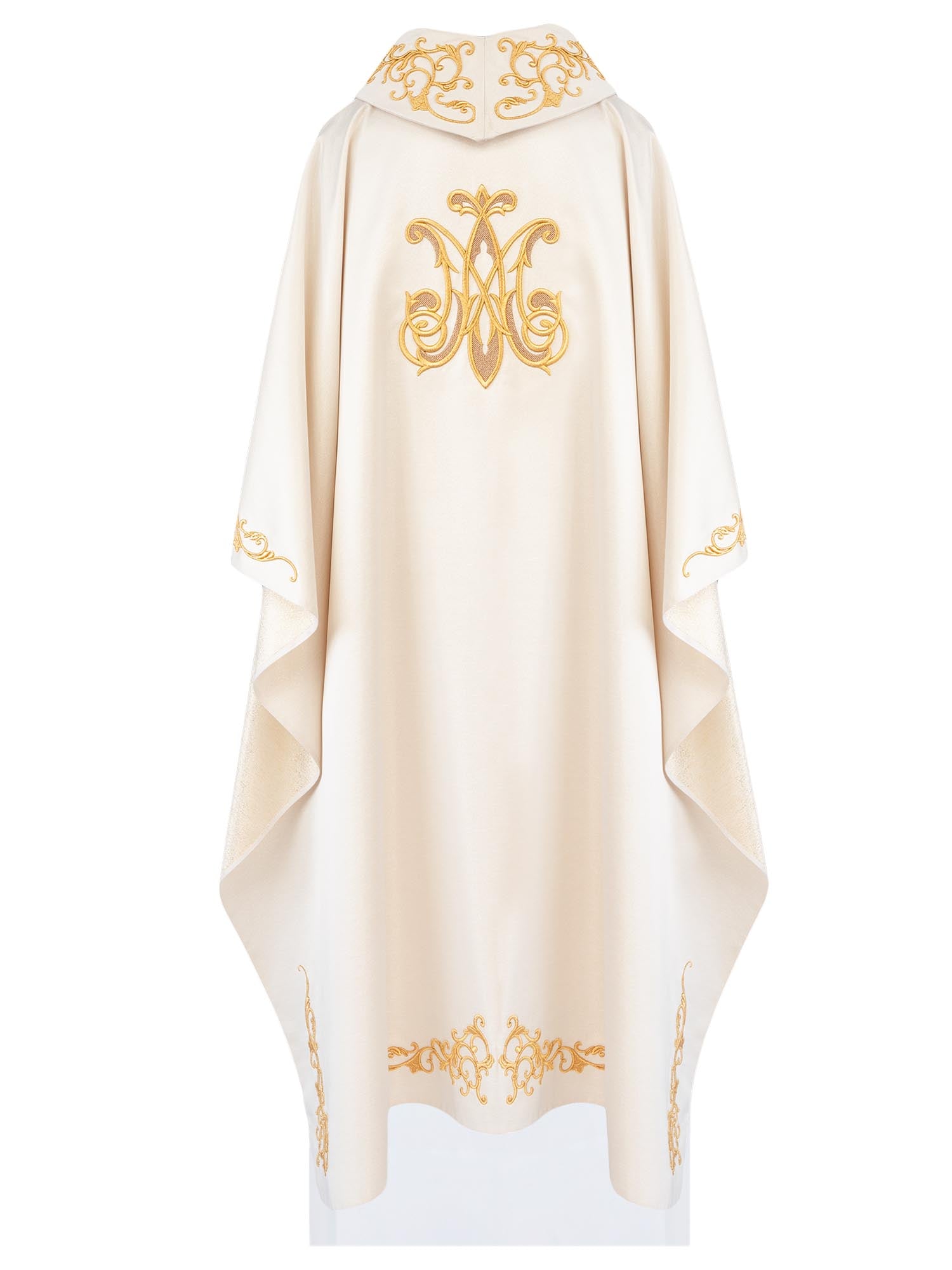 Ornat liturgiczny z bogato haftowanym herbem Maryjnym - ORNATY.PL
