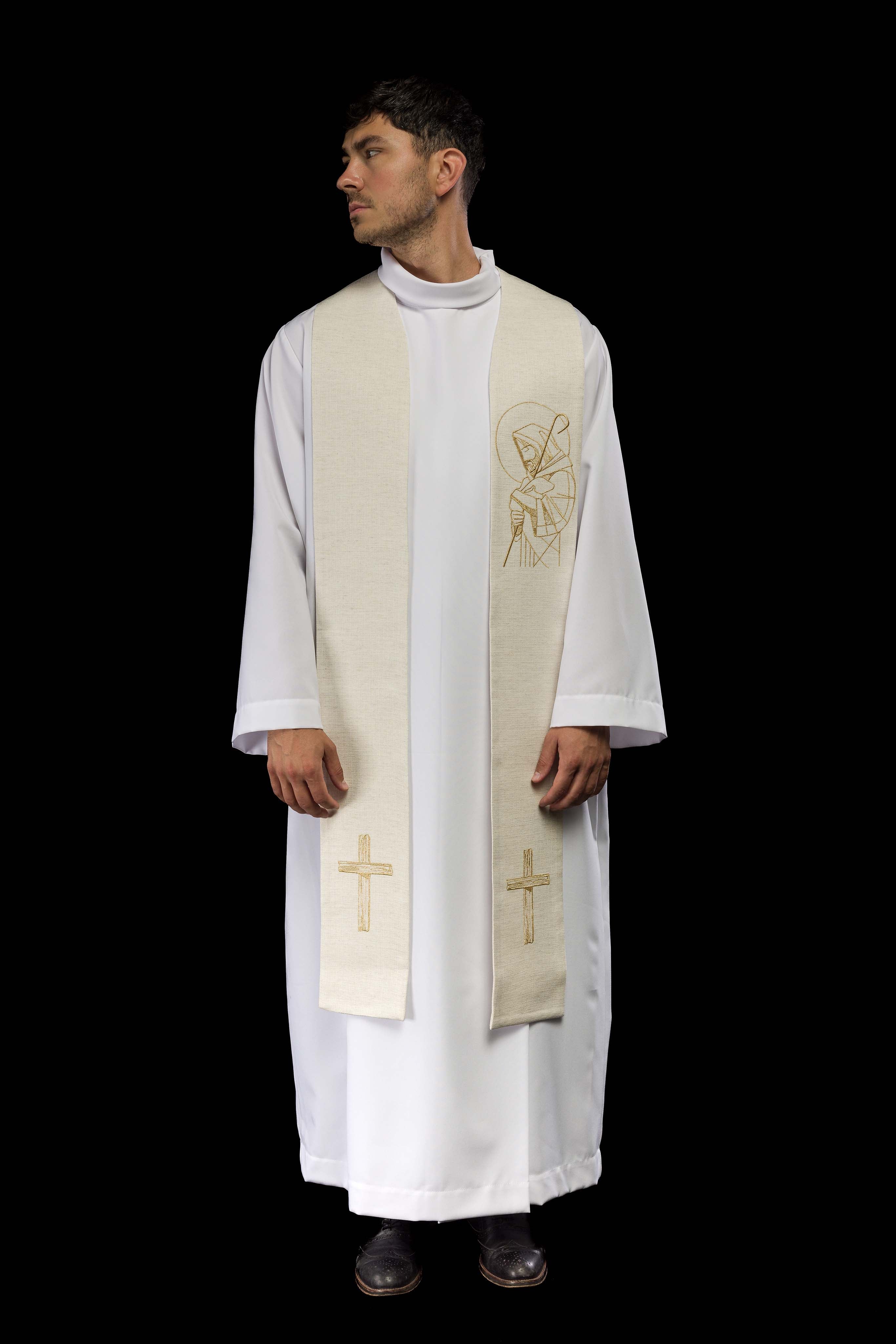 Estola bordada “Jesús el Buen Pastor” ecru