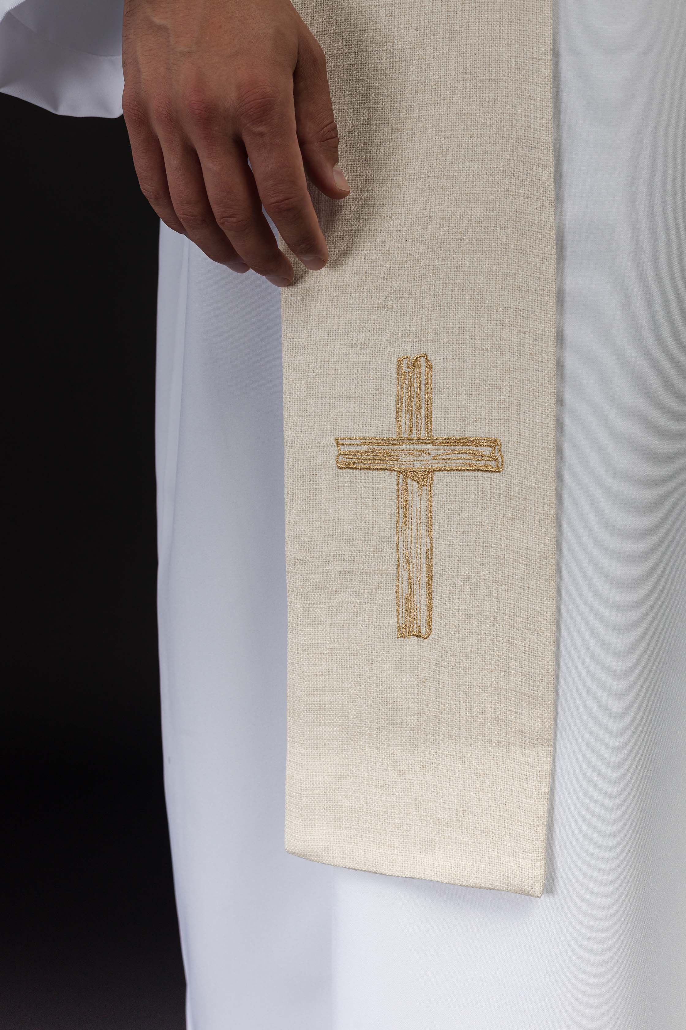 Estola bordada “Jesús el Buen Pastor” ecru